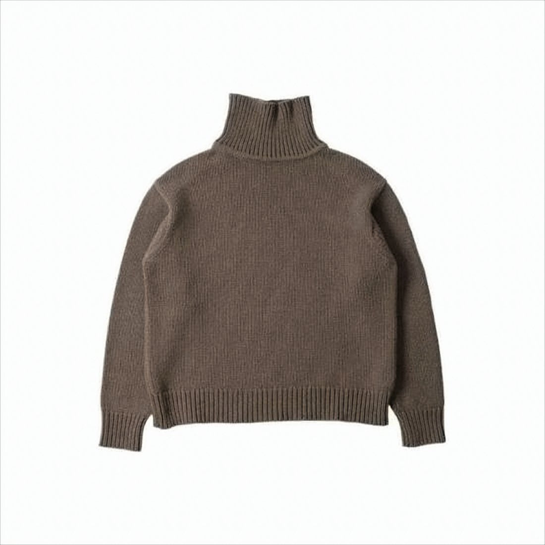 Ribbed Knit Turtleneck Sweater with High Neck