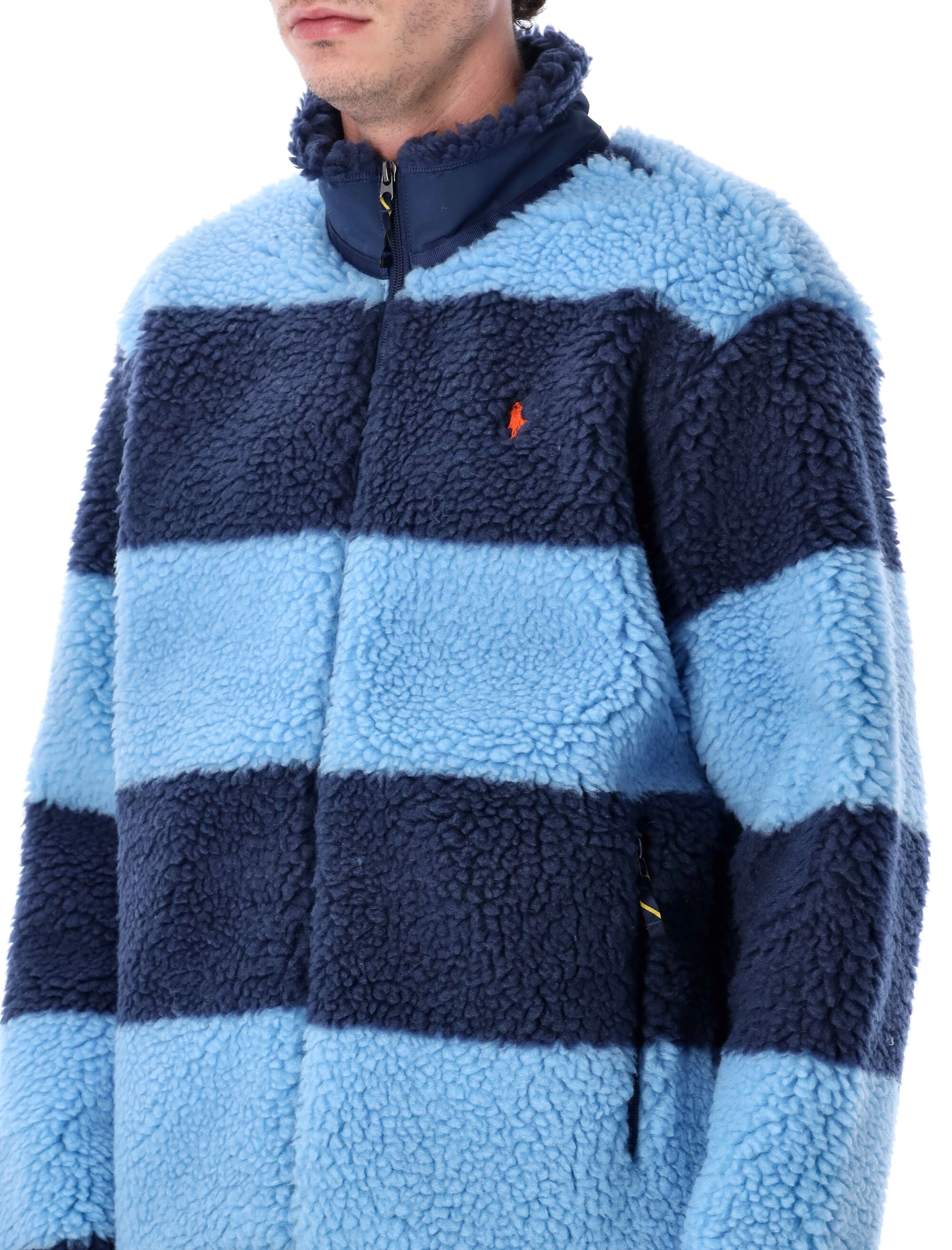 Polo Striped Pile Fleece Jacket