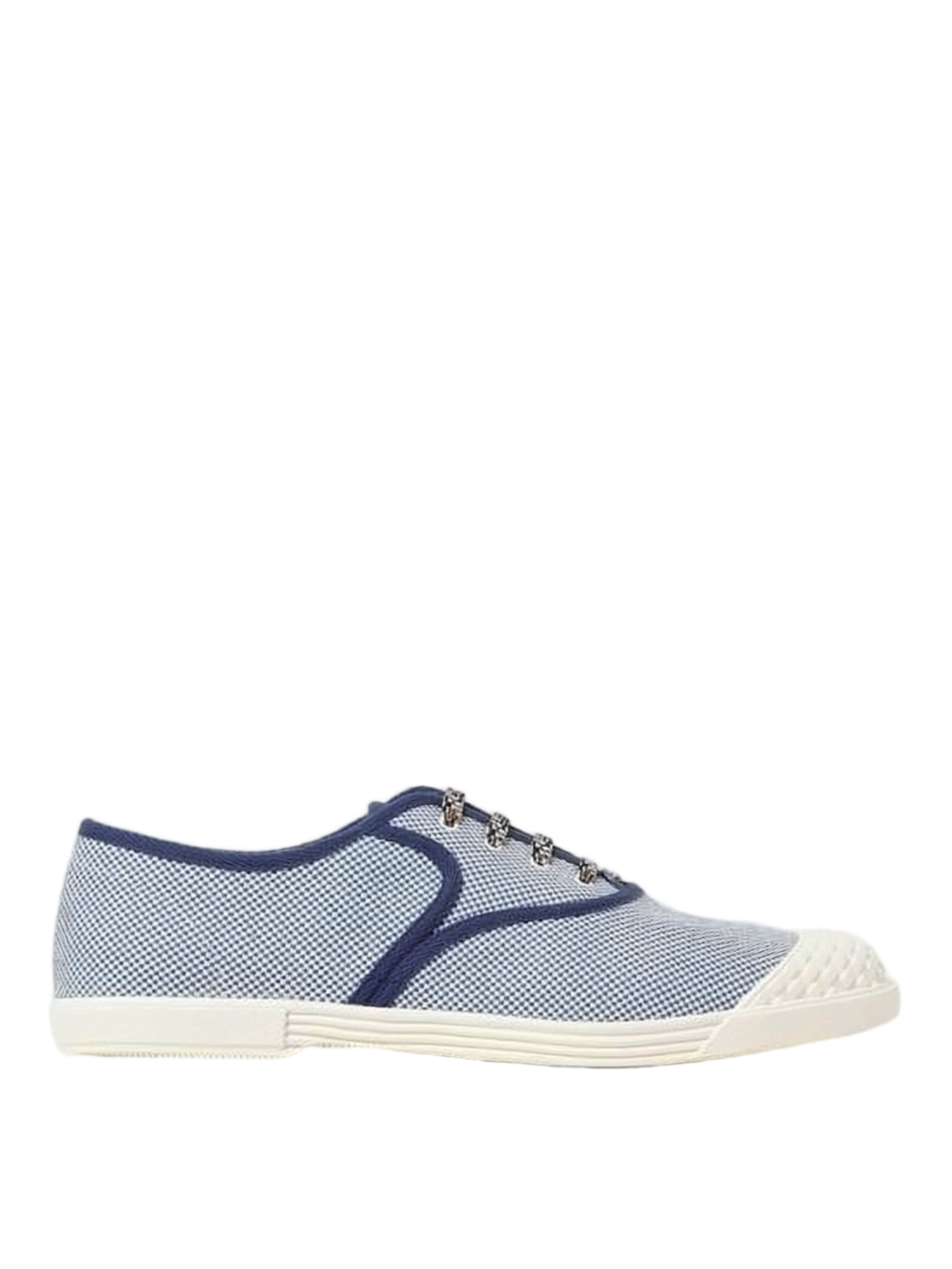 Textured Checkered Sneakers with Rubber Toe Cap