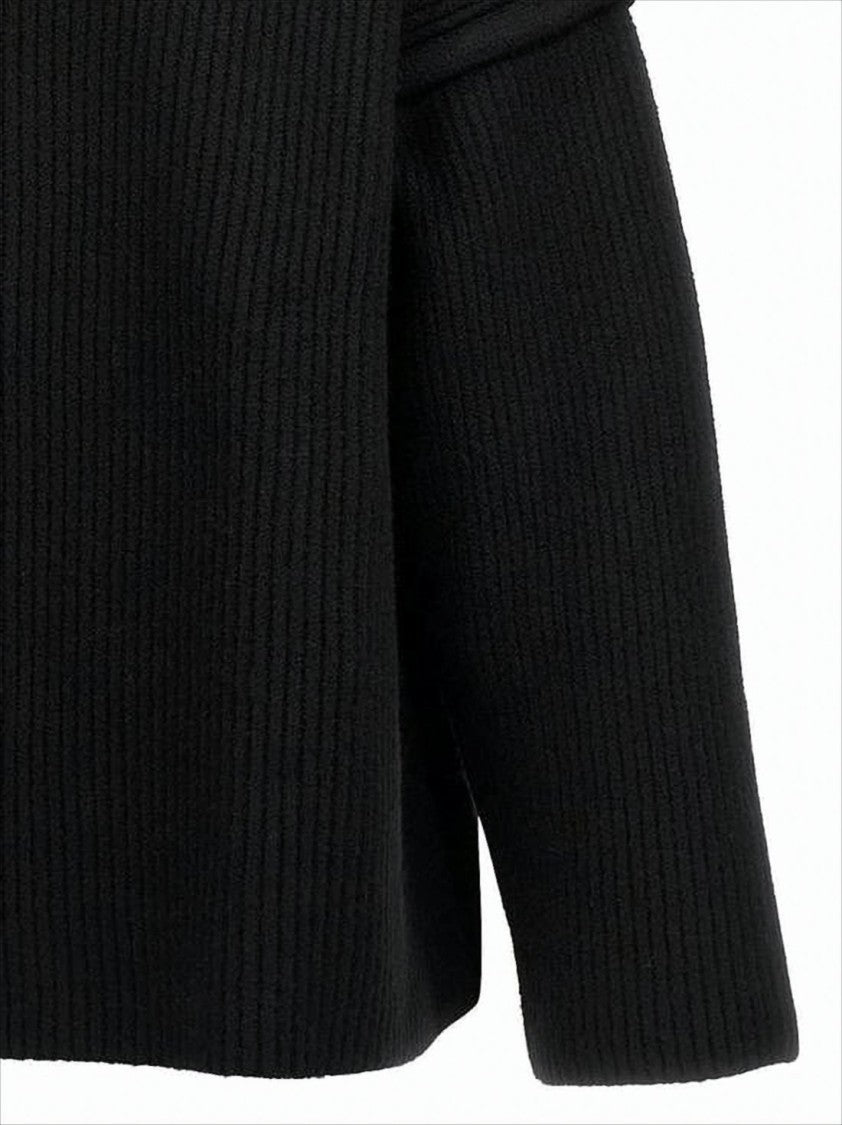 Boxy Oversized Black Wool Sweater