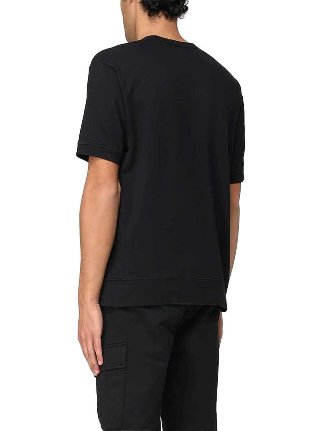 Relaxed Fit Black Cotton Crew Neck T-Shirt
