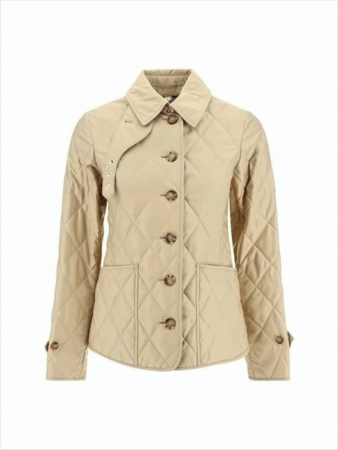 Diamond Quilted Jacket With Tailored Fit And Button Details