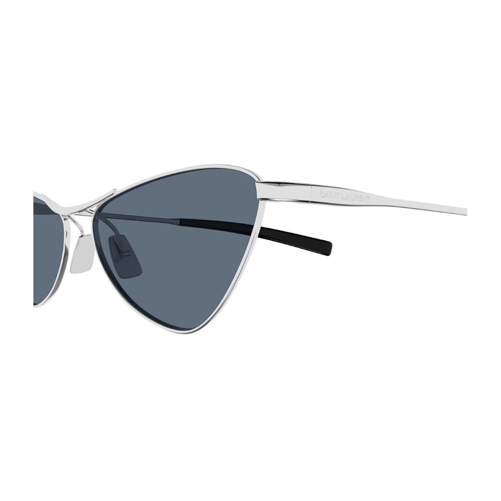 Sl 830 Linea Sl Logo Sleek Silver Metal Cat-Eye Sunglasses