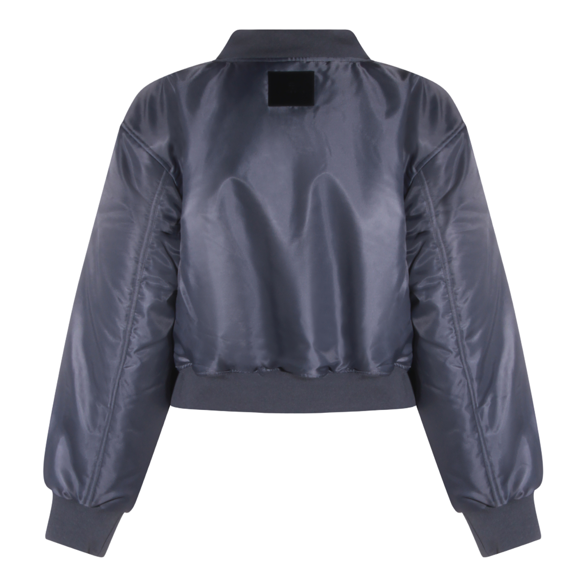 Cropped Bomber Jacket with Classic Collar