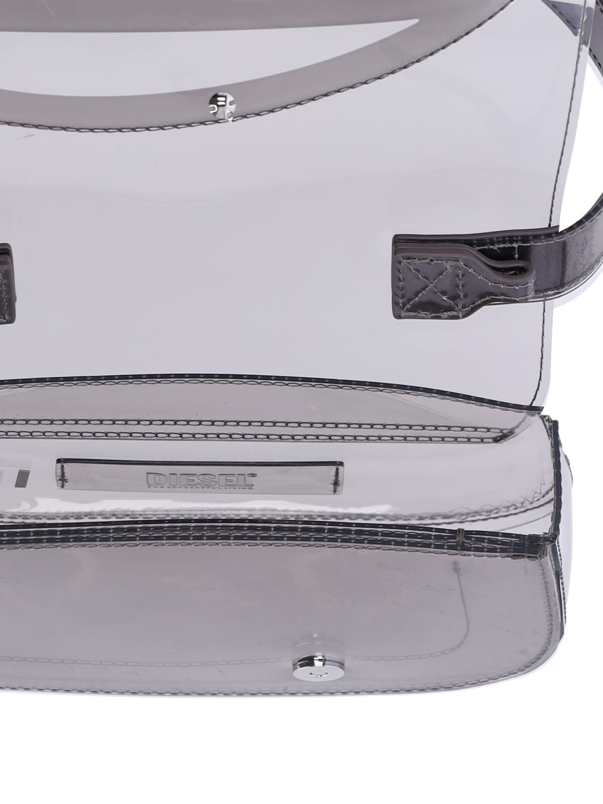 Transparent Rubber Shoulder Bag With Oval Logo