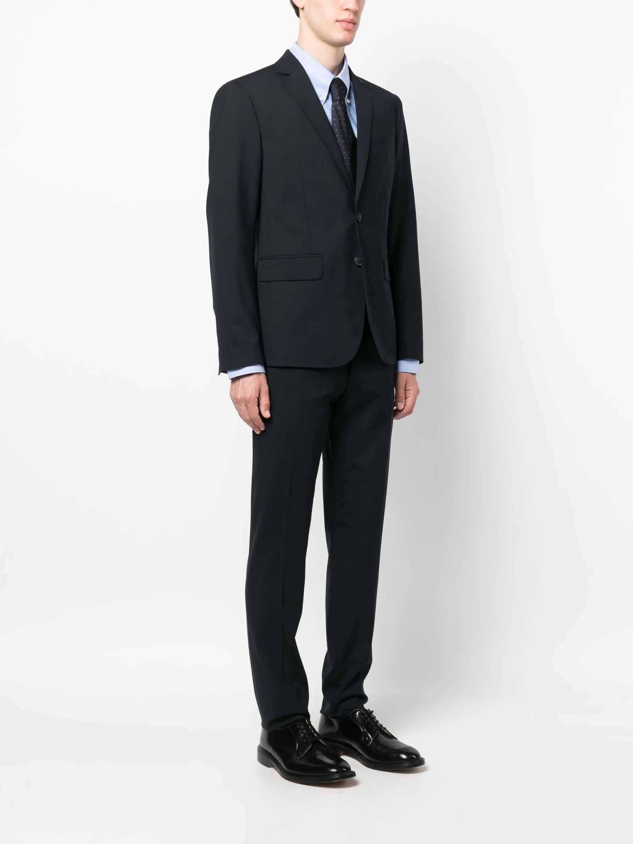 Tailored Black Two-Piece Cotton Suit