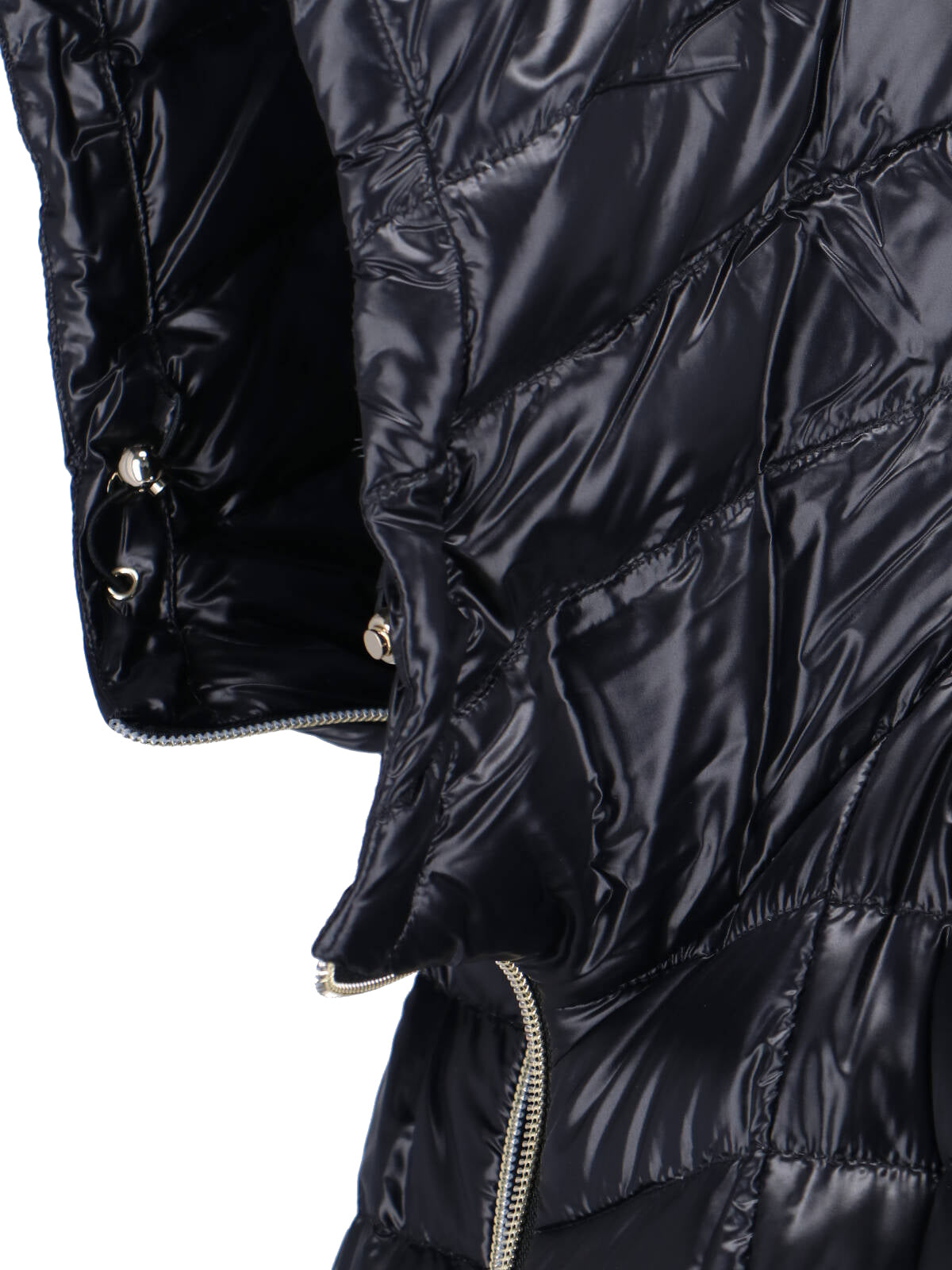 Sleek Black Jacket With High Collar And Zip Closure