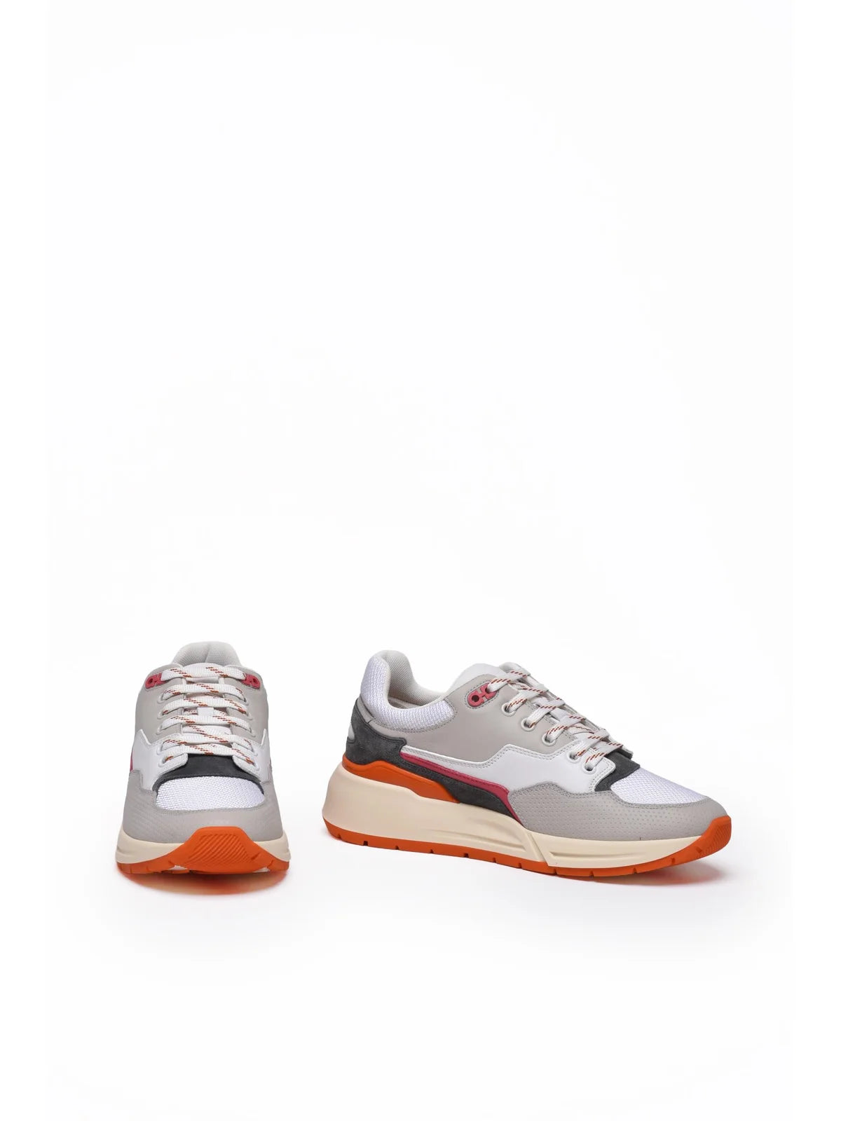 Grey Leather Sneakers