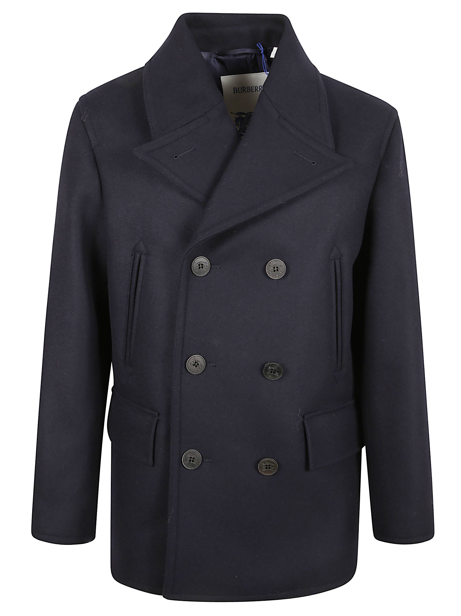 Structured Double-Breasted Coat With Wide Lapels