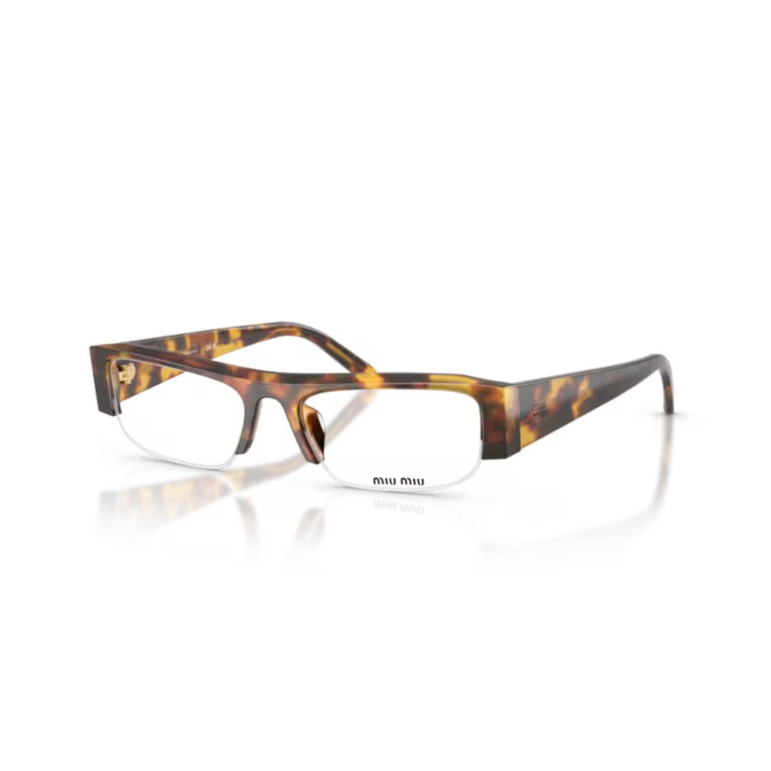 Tortoiseshell Half-Rim Eyeglasses with Slim Arms