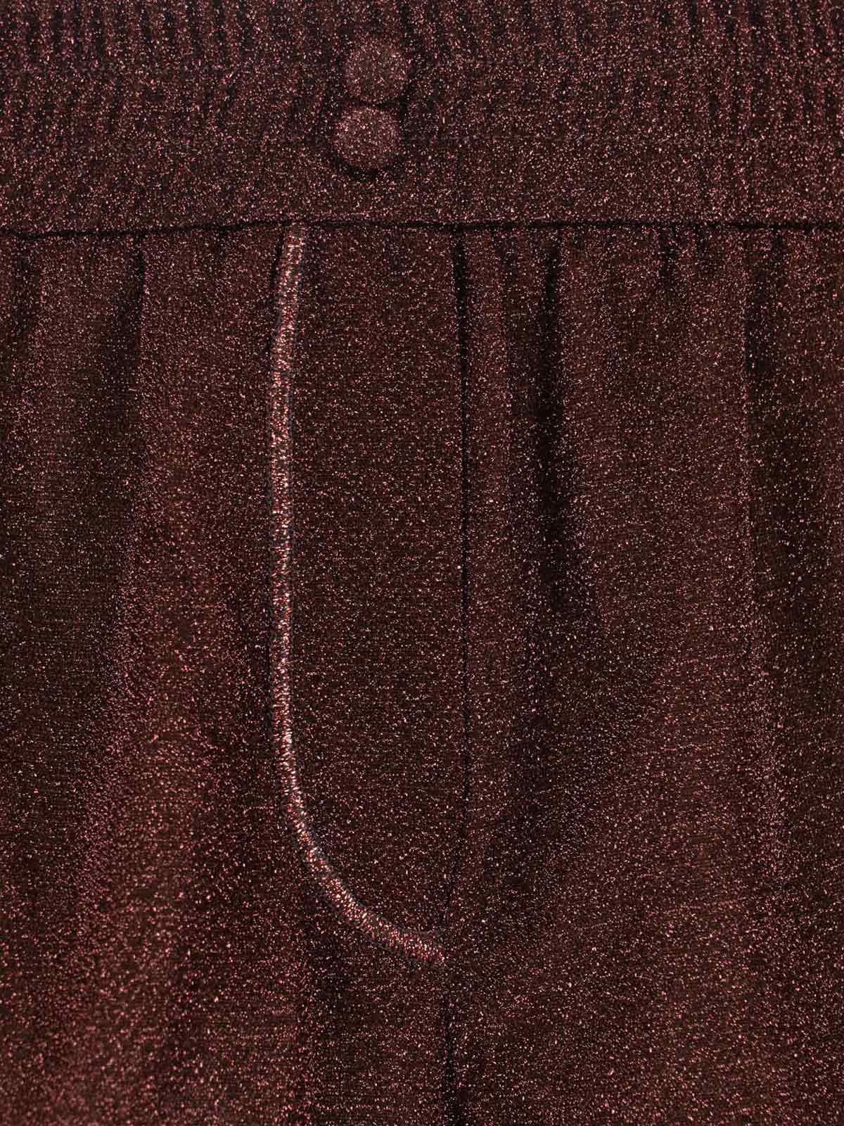 "Lumière" Oseree Shorts In Brown Metallic Semi-Sheer Fabric
