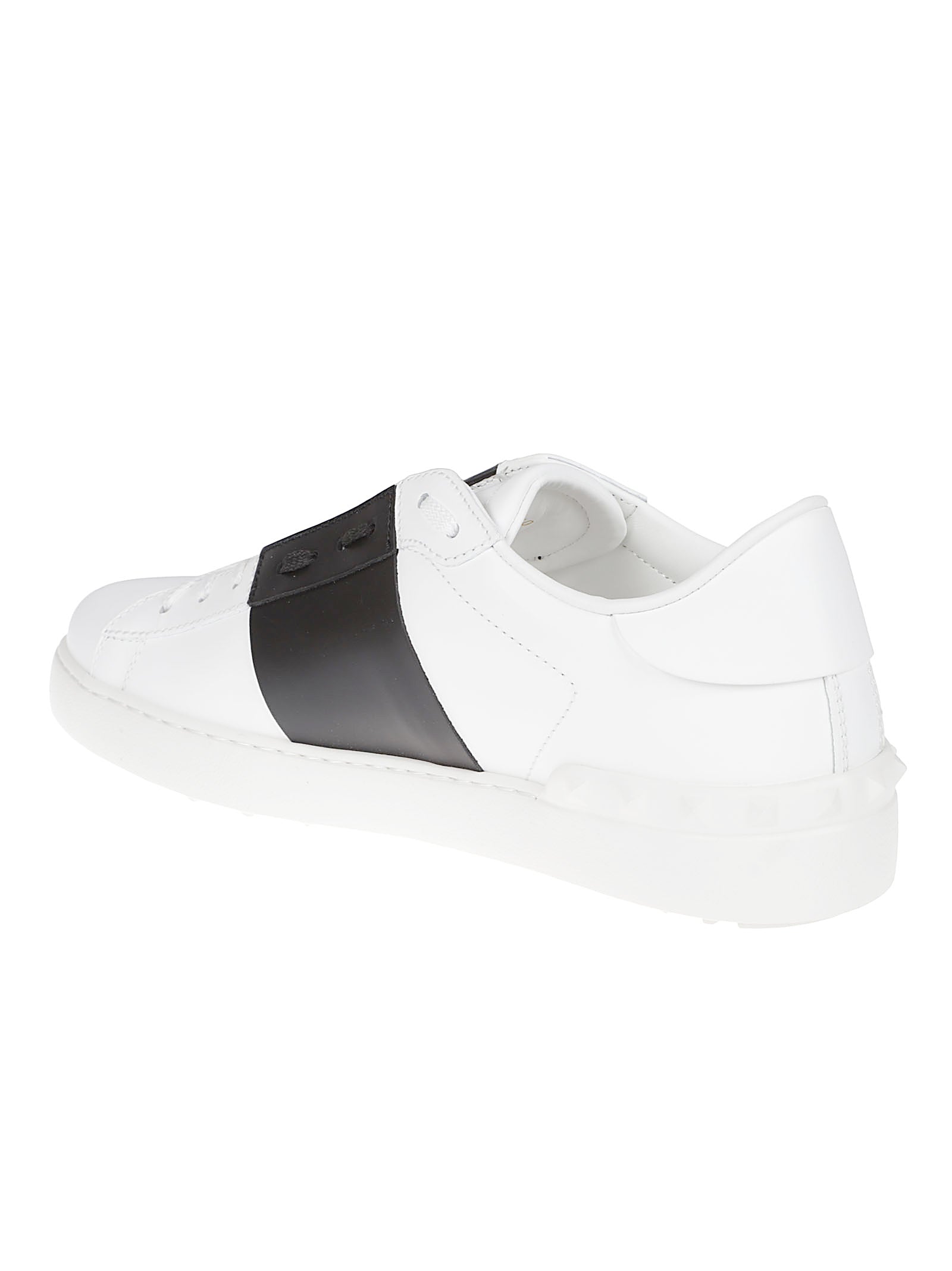 Low-Top White Sneakers With Contrasting Band