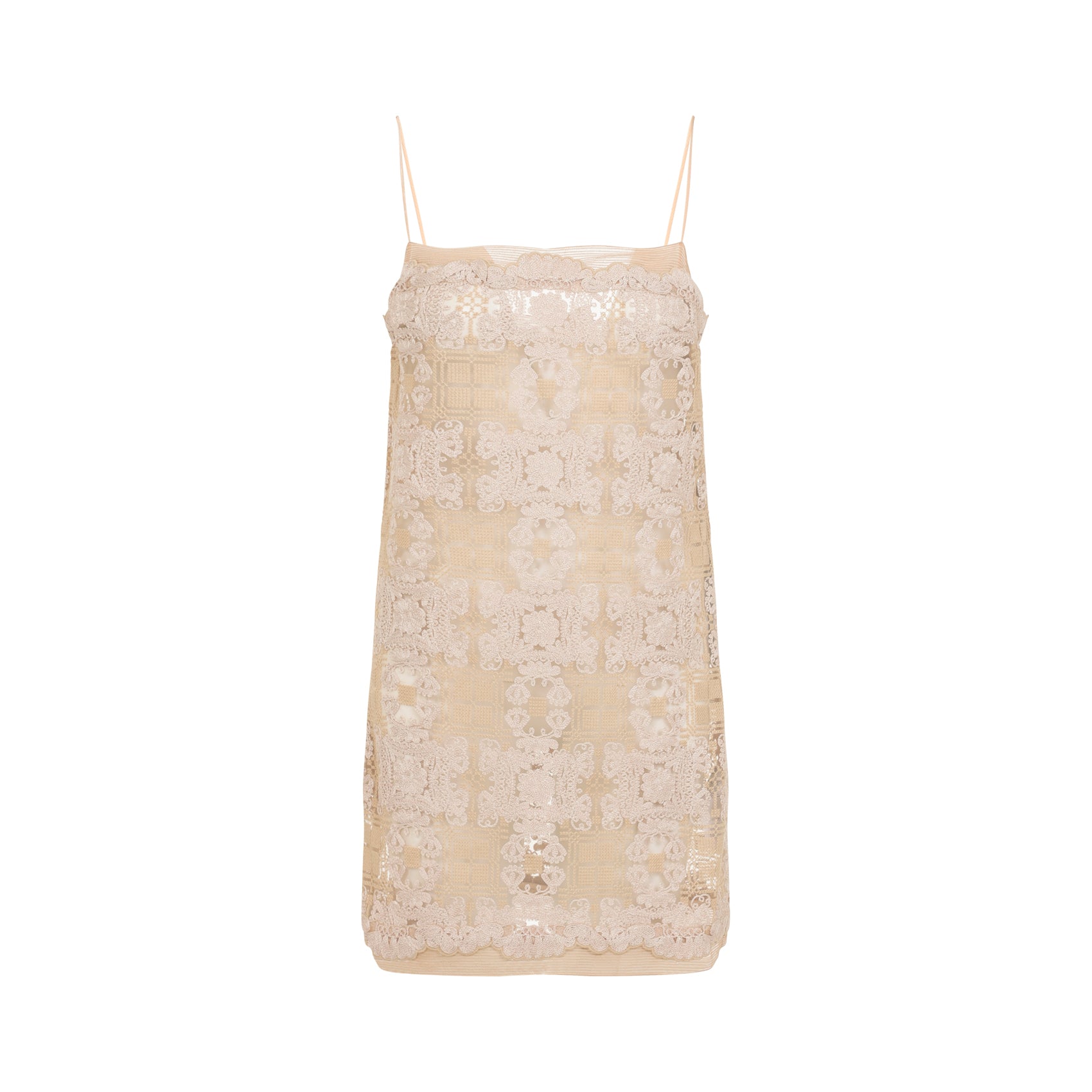 Nude and Neutral Polyester Blend Dress