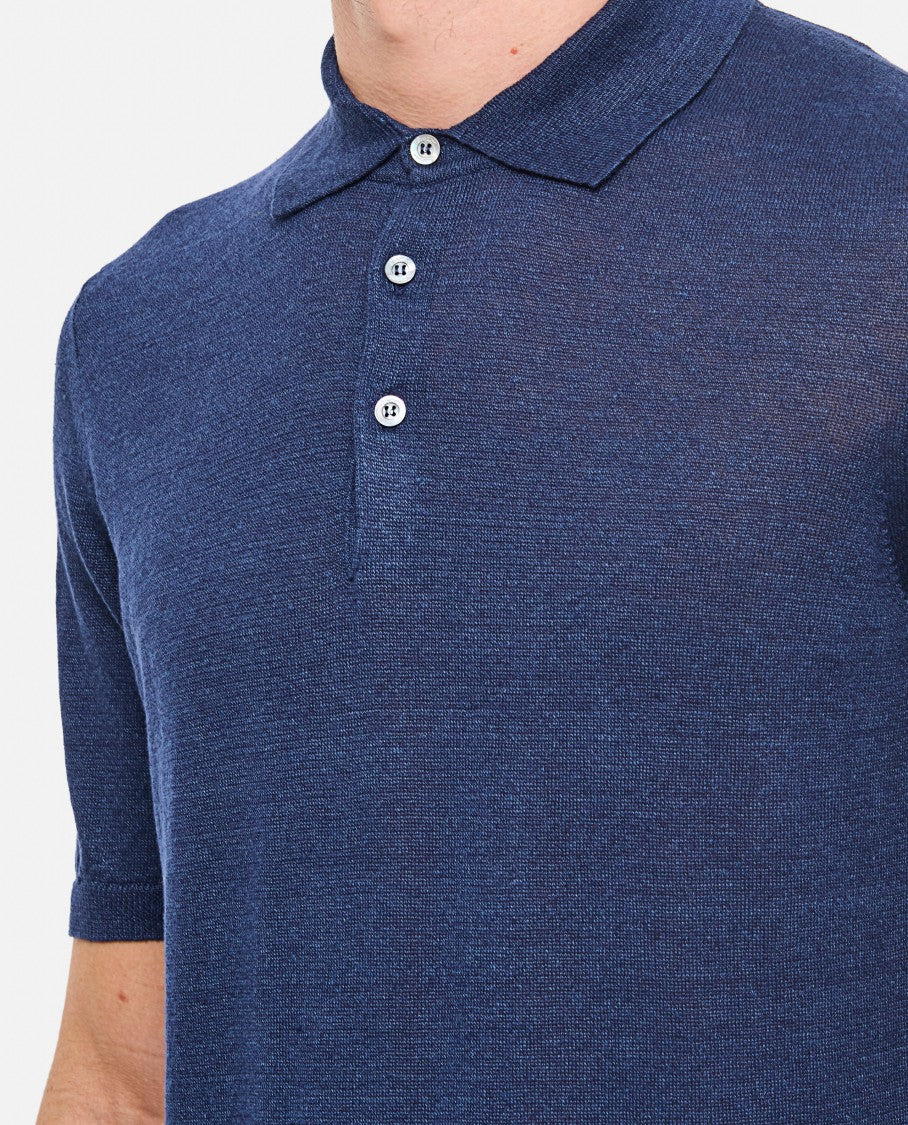 Relaxed-Fit Blue Polo Shirt With Classic Collar