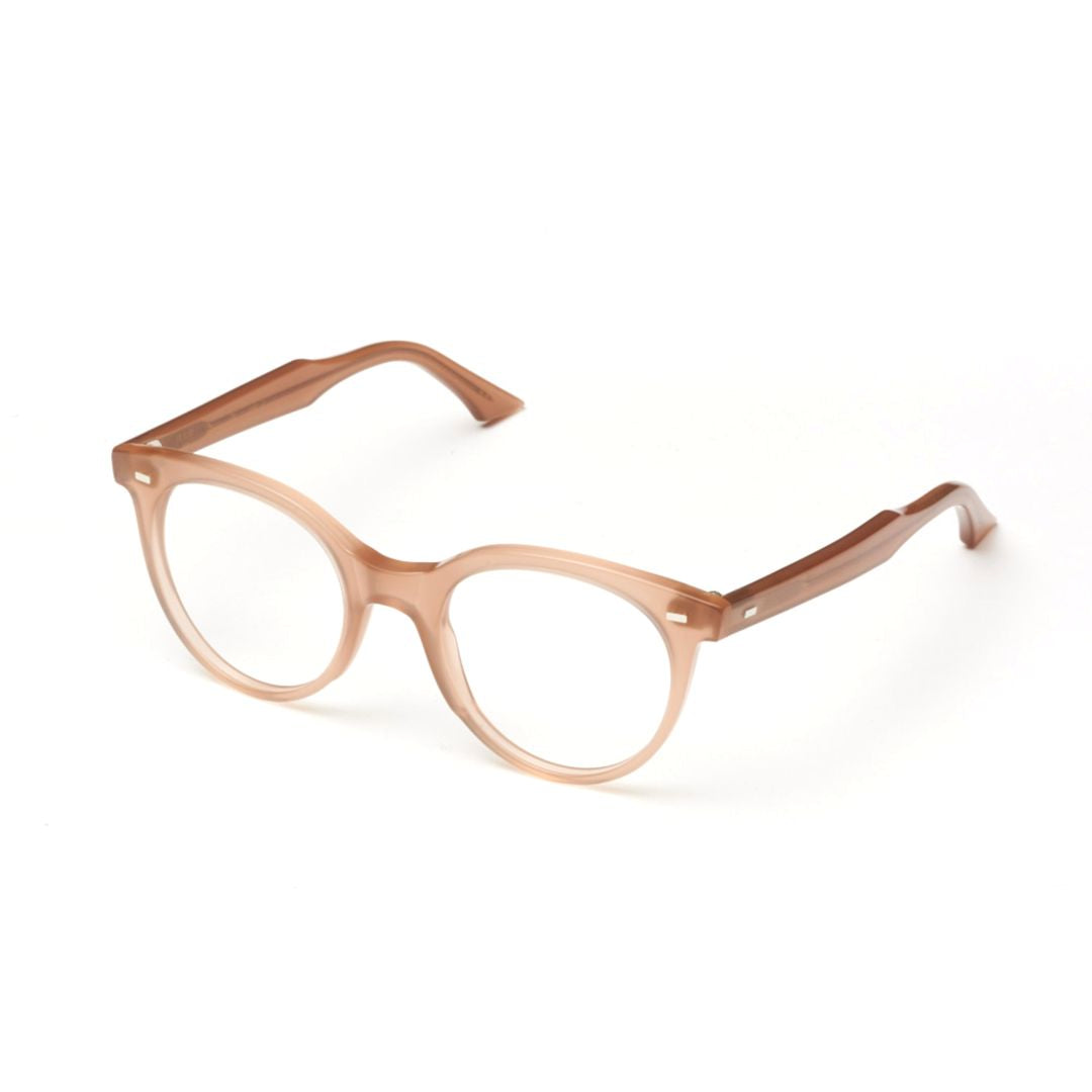 Cynda Rounded Frame Eyeglasses with Translucent Beige Finish