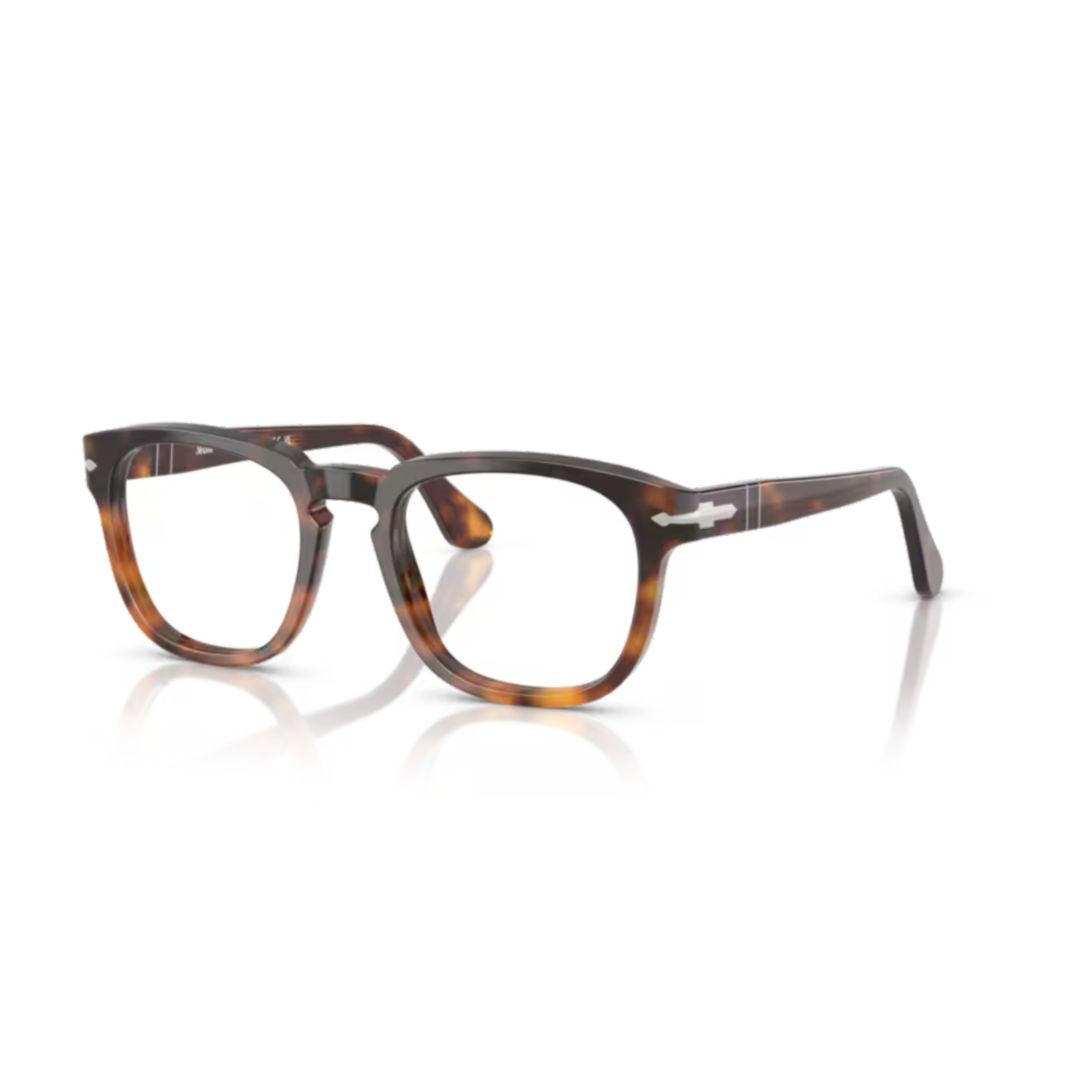 0po3376v Tortoiseshell-patterned Square Frame Eyeglasses with Keyhole Bridge
