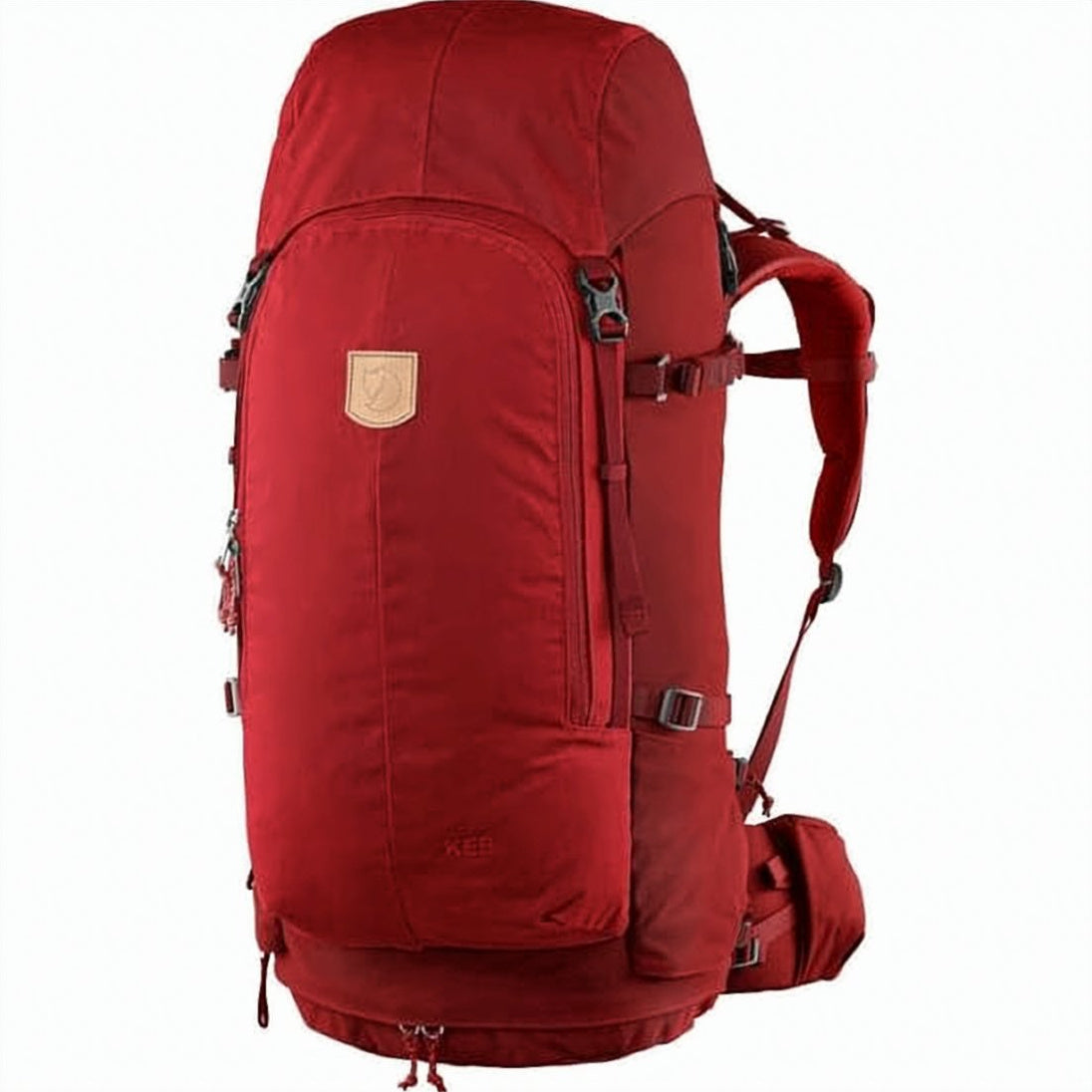 Streamlined Red Backpack with Multiple Compartments