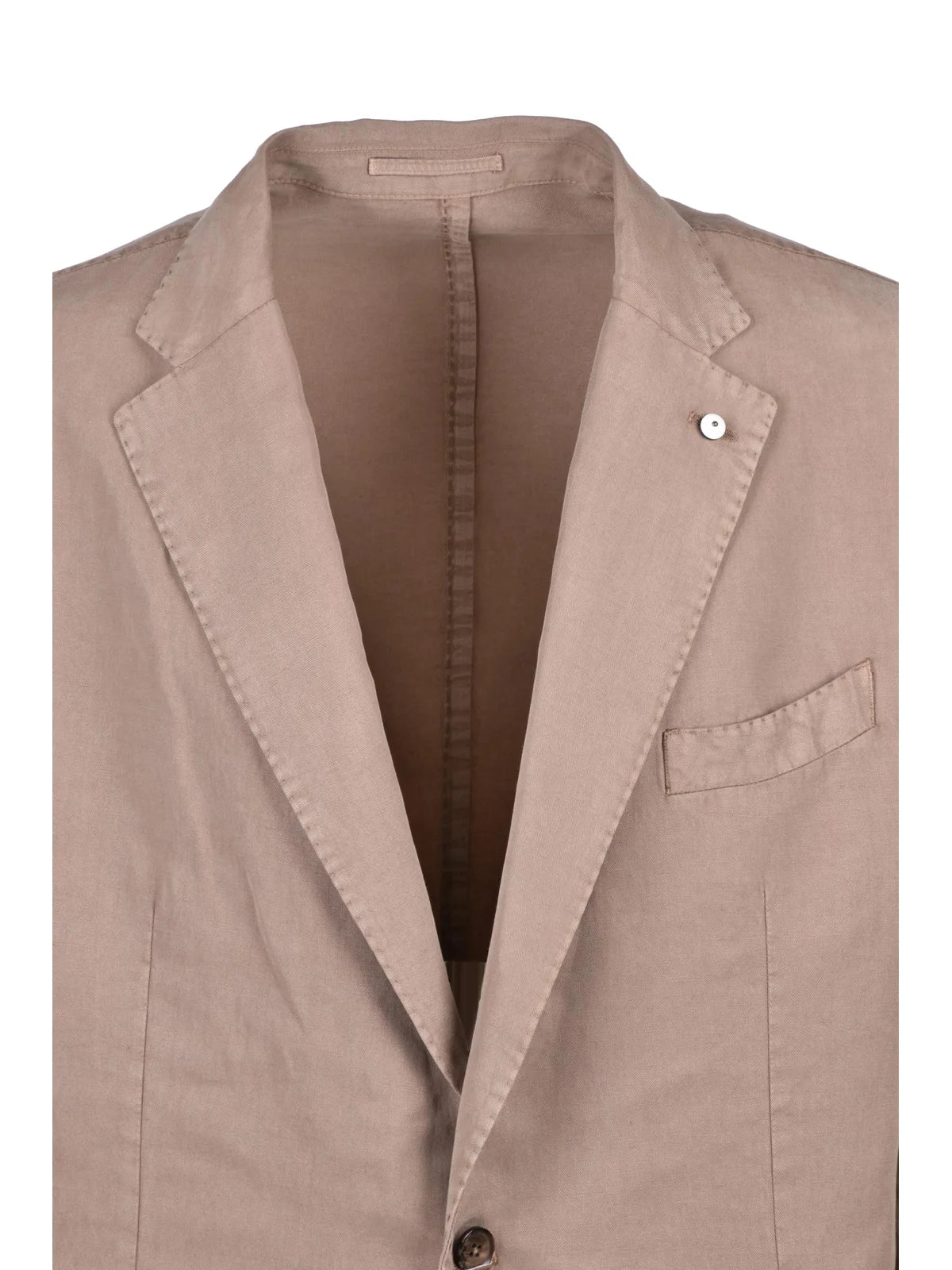 Taupe Linen Cotton Rounded Blazer Jacket