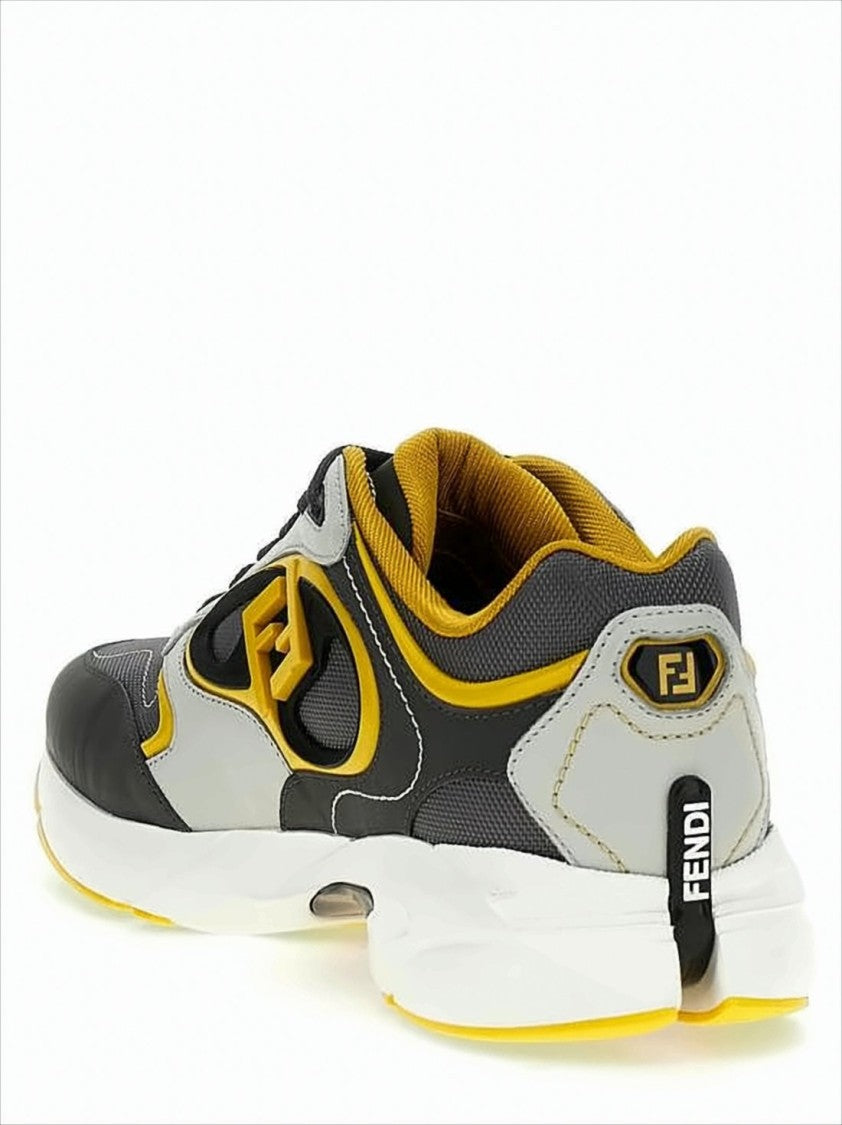 Dynamic Layered Sneakers with Calf Leather