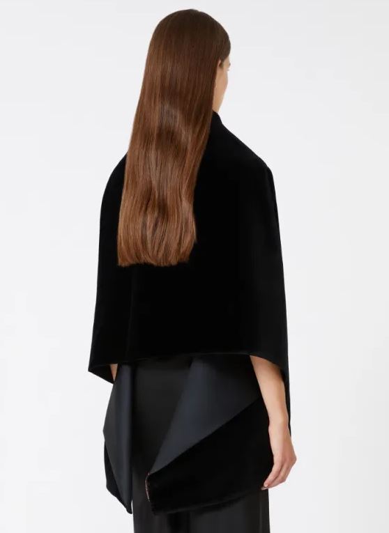 Black Stole in Stretch Cotton Velvet