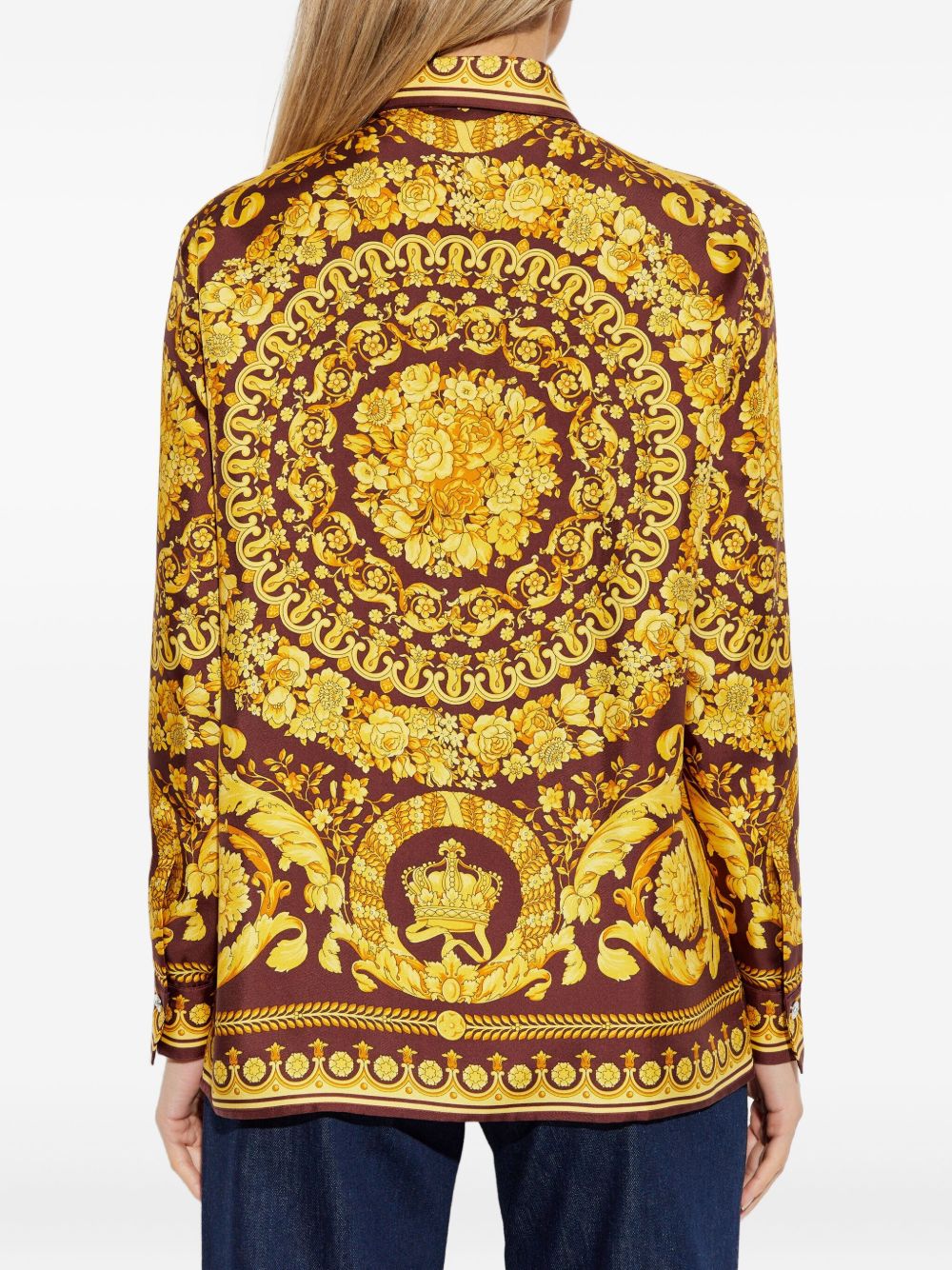 Baroque-Inspired Silk and Nylon Blend Top
