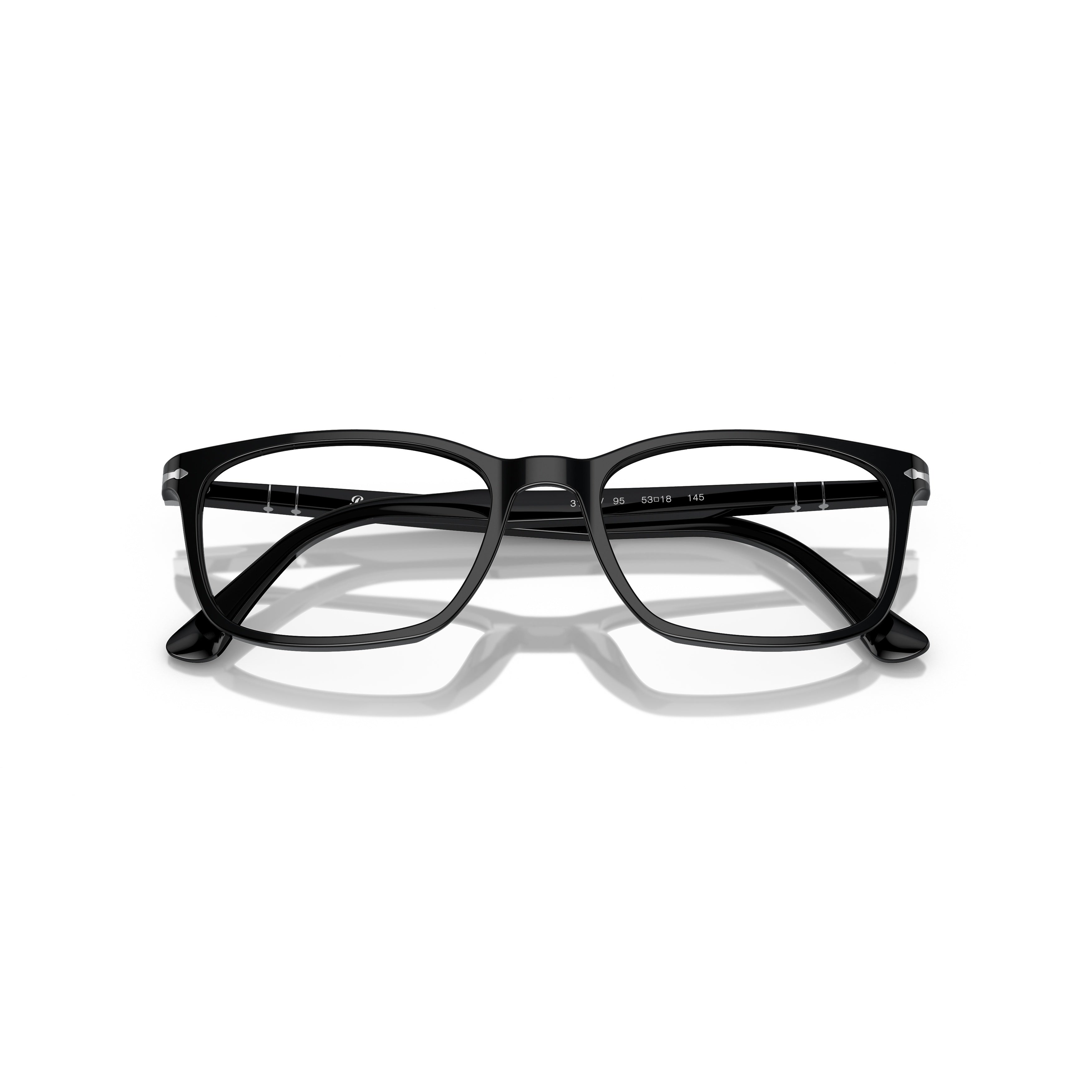 0po3189v Rectangular Acetate Eyeglasses with Silver Accents