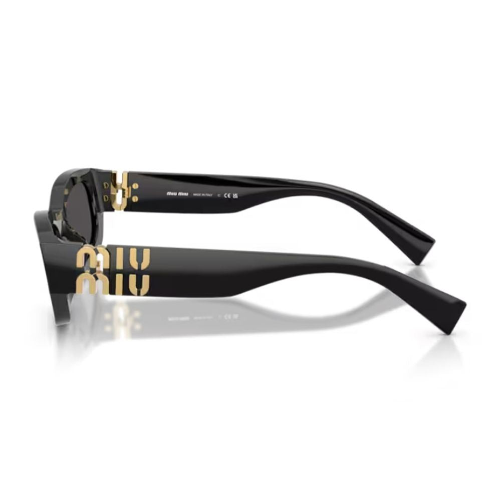 0Mu B04S Miu Glimpse Rectangular Matte Black Acetate Sunglasses