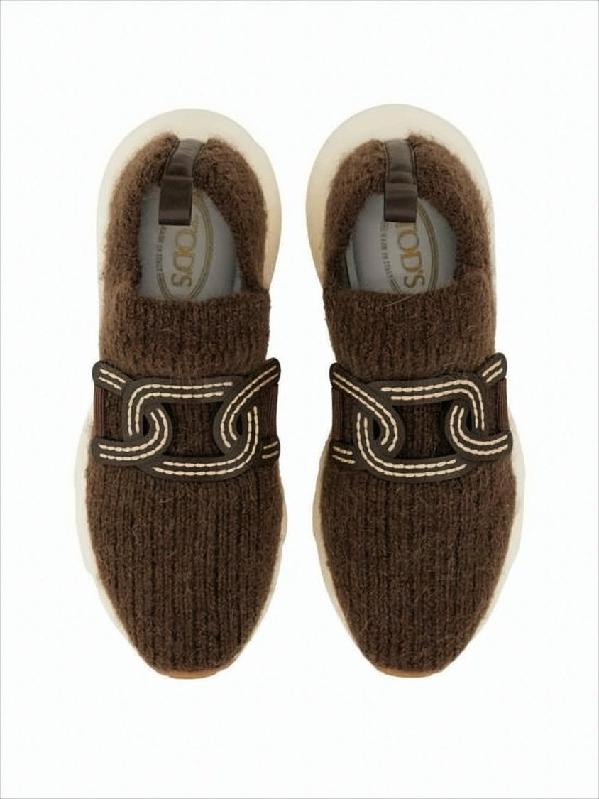 Textured Fabric Sneakers with Distinctive Interlocking Design