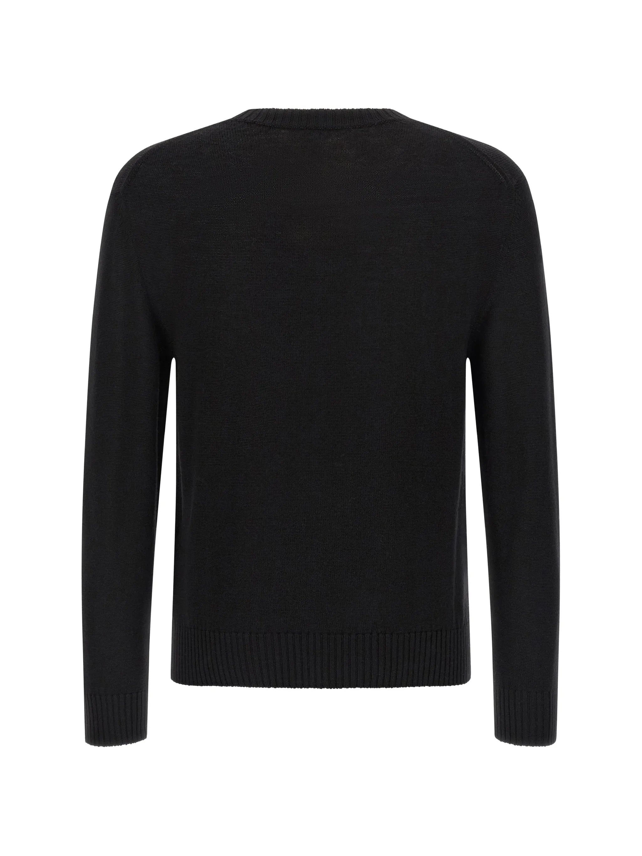 Black Fine Knit Merino Sweater