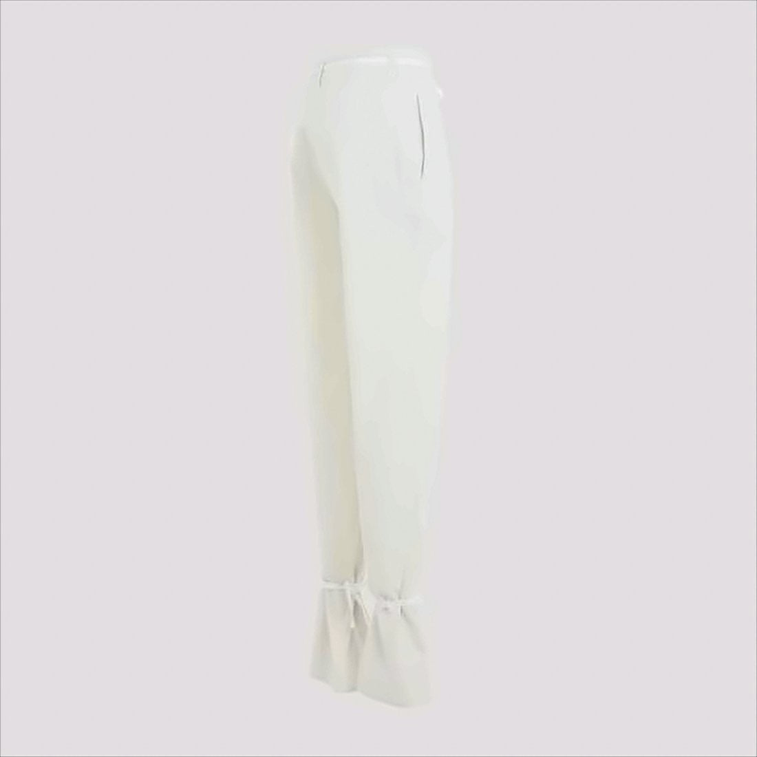 Relaxed Fit Straight Pants With Drawstring Waist And Flared Cuffs