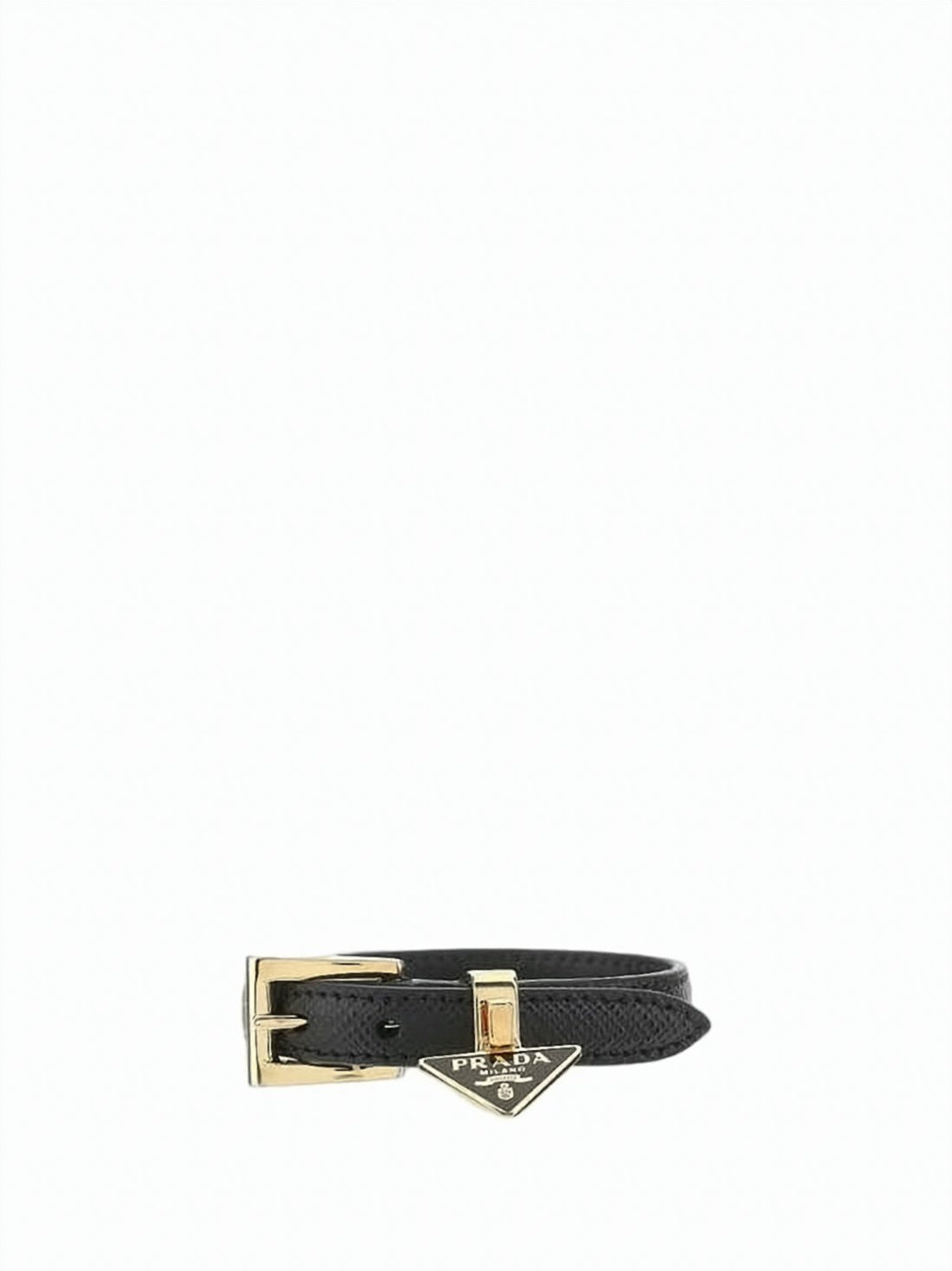 Textured Leather Belt with Gold-tone Buckle