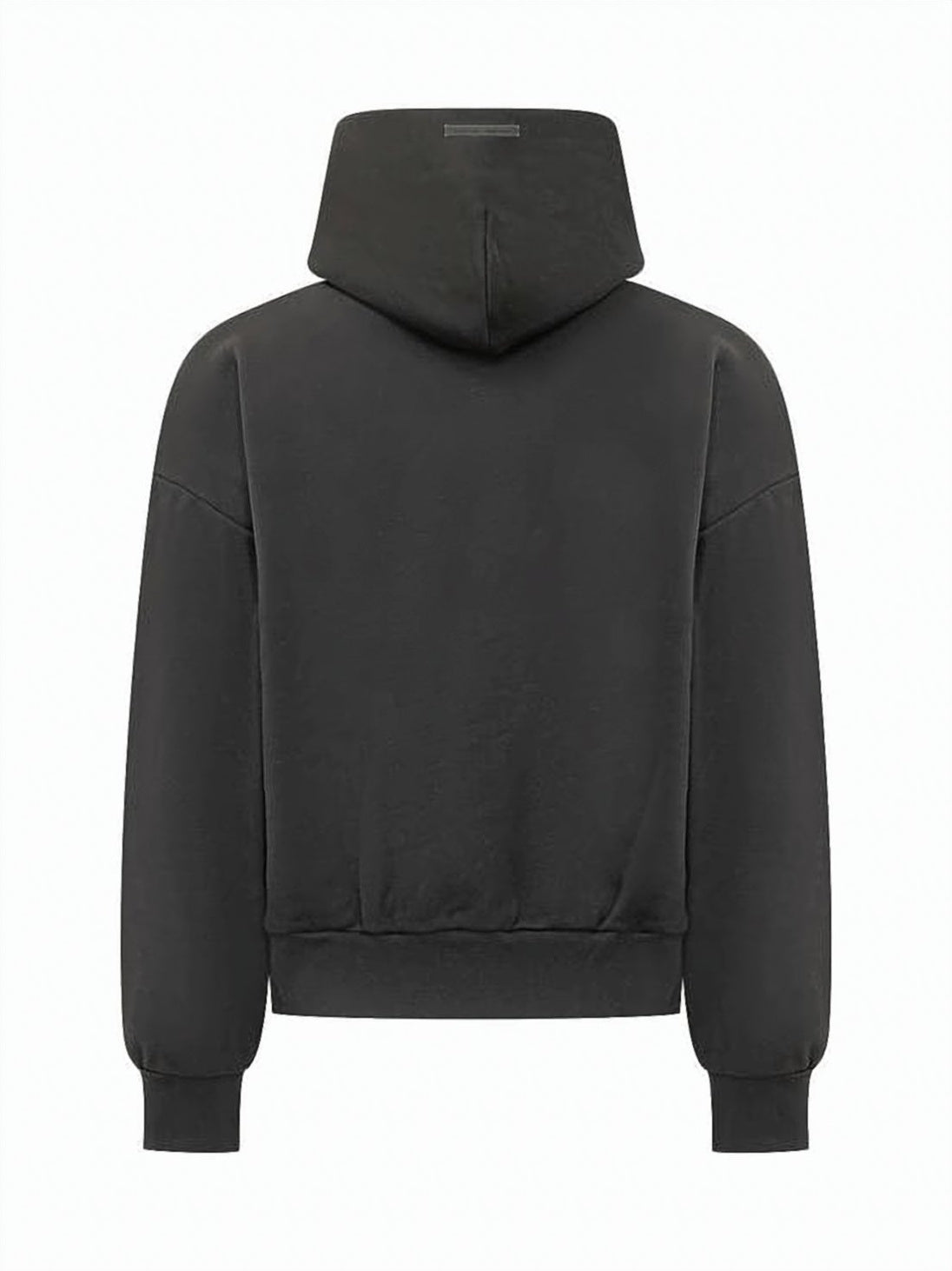 Cropped Black Hoodie with Bold Front Print