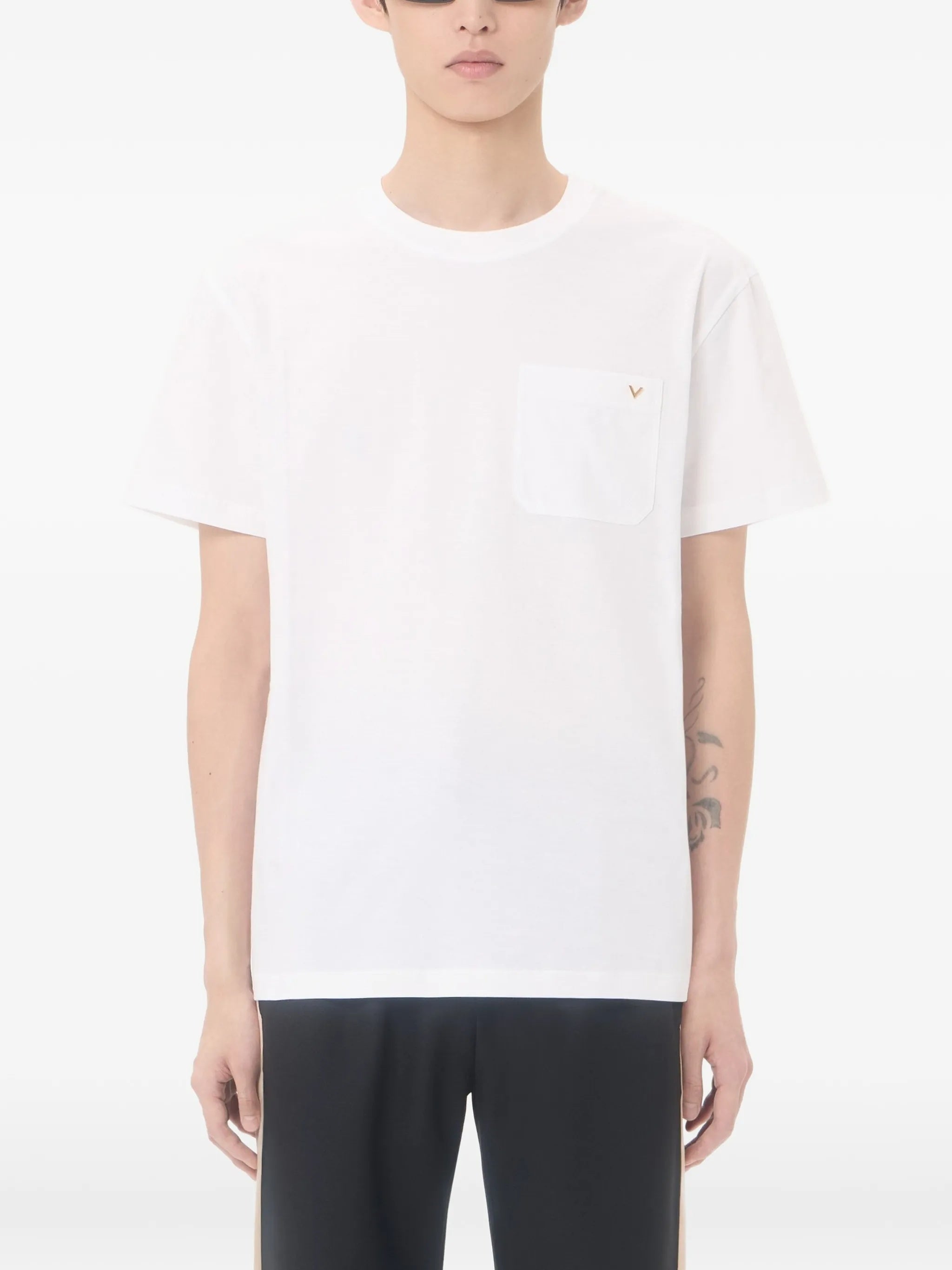 White T-Shirt Jersey Vgold Cotton T-shirt