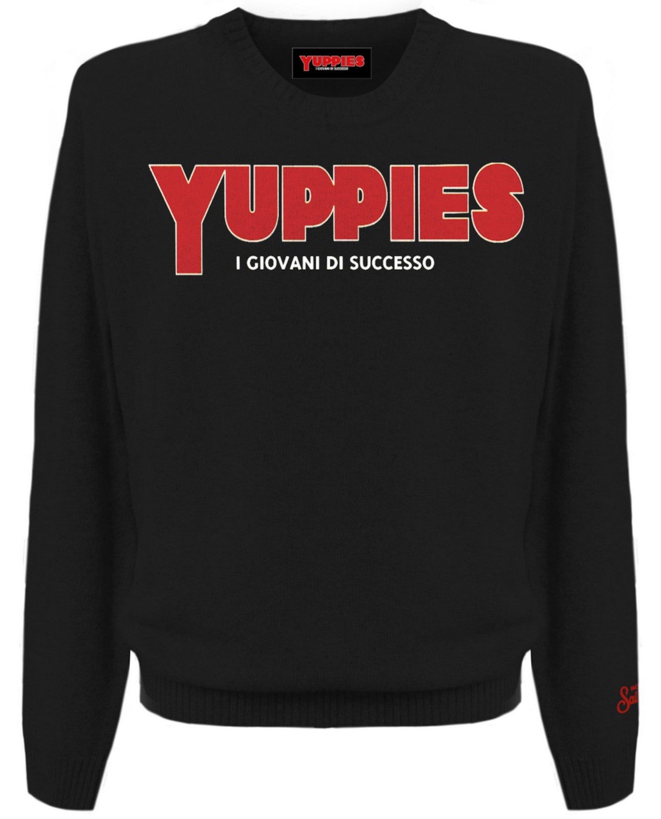 Crewneck Sweatshirt with Bold Red Block Lettering