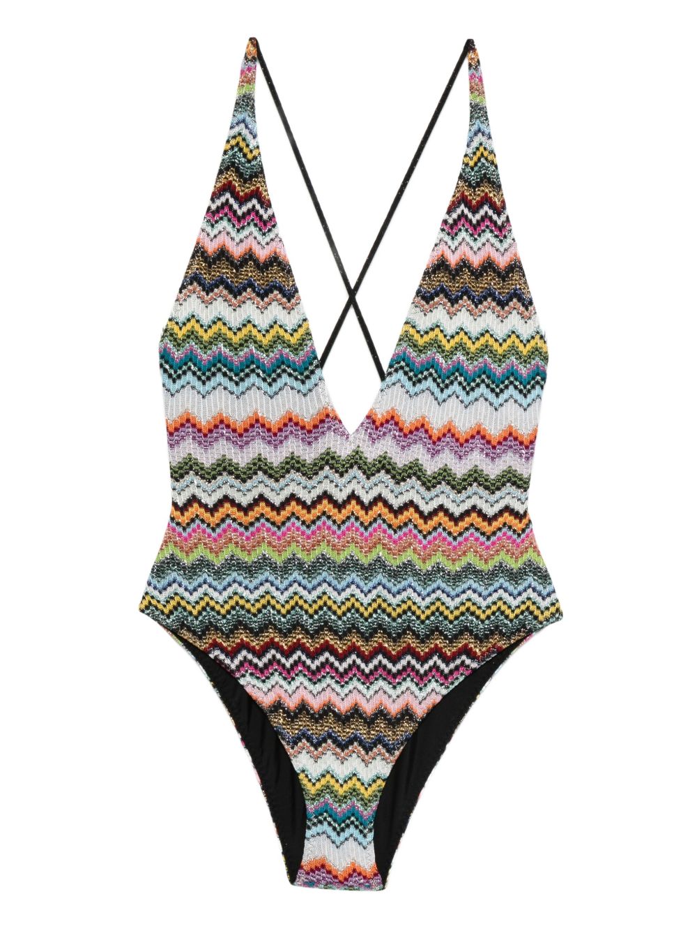 Plunging V-Neck Swimsuit With Open Back