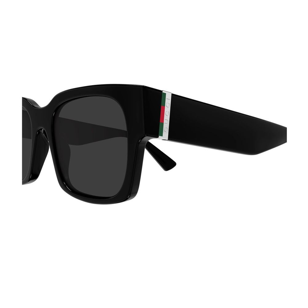 Wide Rectangular Black Acetate Gucci Sunglasses GG2084S Linea Sign