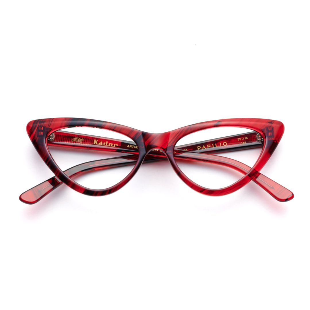 Papilio Bold Cat-Eye Sunglasses with Red/Black Pattern
