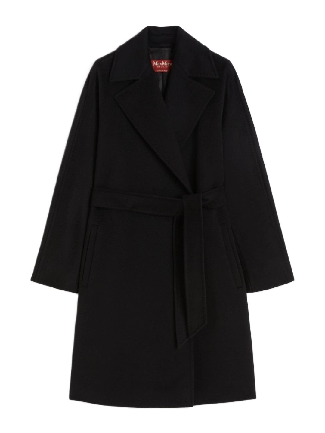 Timeless Black Virgin Wool Dravenna Coat