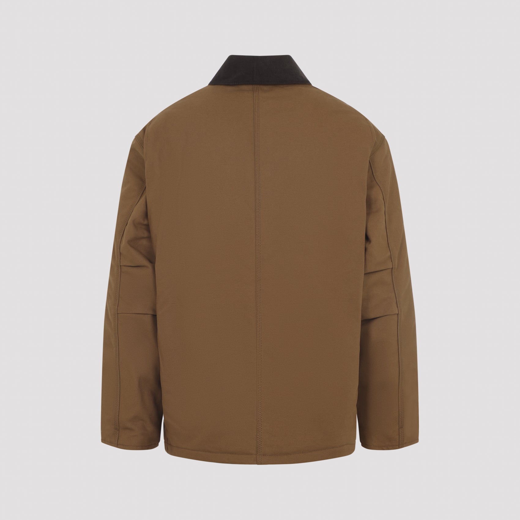 Structured Brown Jacket With Dark Contrast Collar