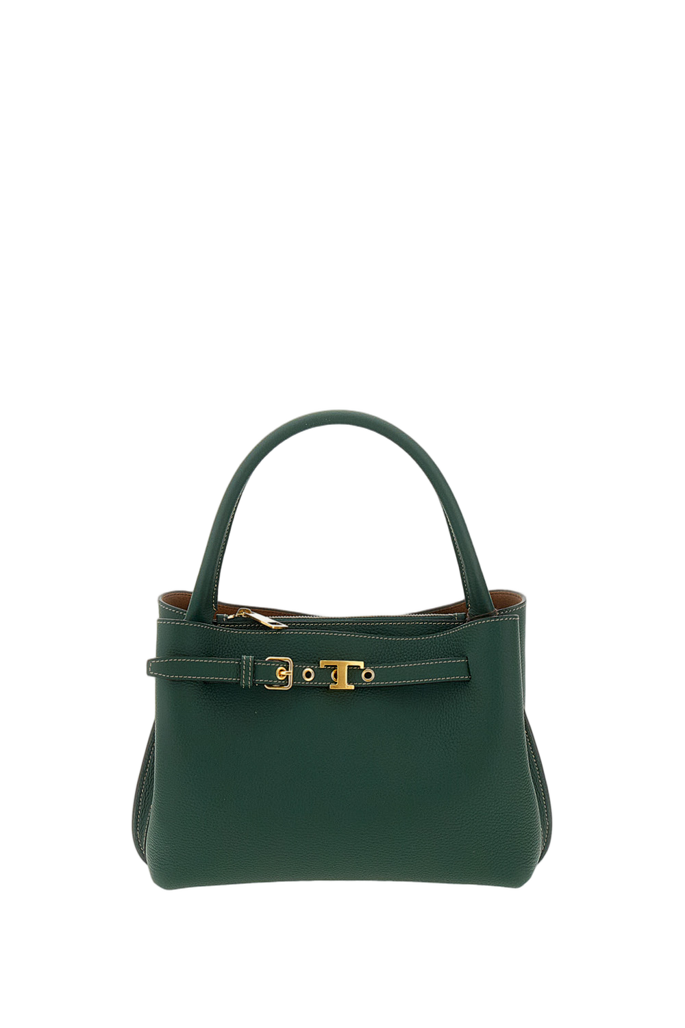 Green T Timeless Small Leather Handle Bag