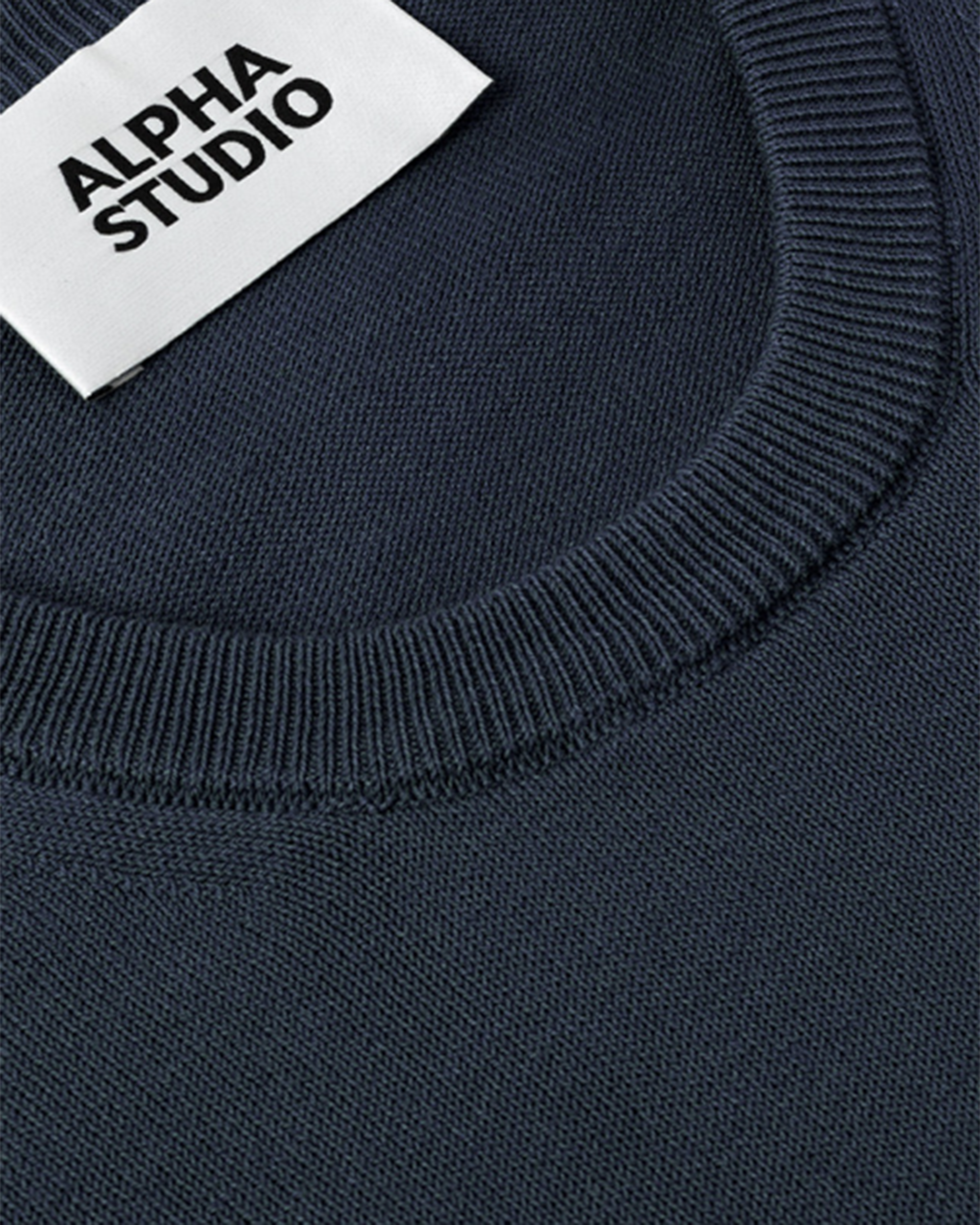 Midnight Blue Crepe Crewneck Top