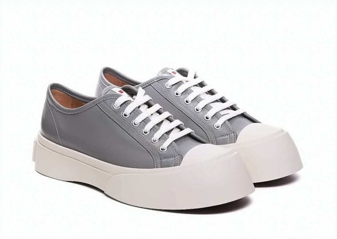 Chunky Sole Calf Leather Sneakers with Platform Design