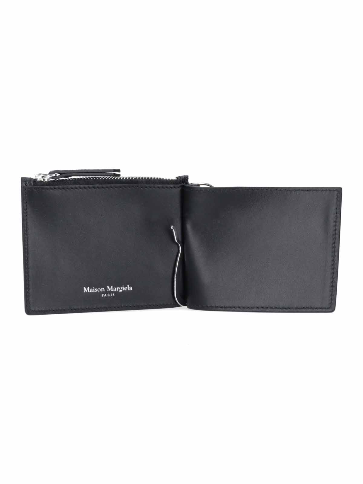 Textured Black Calf Leather Zip Wallet