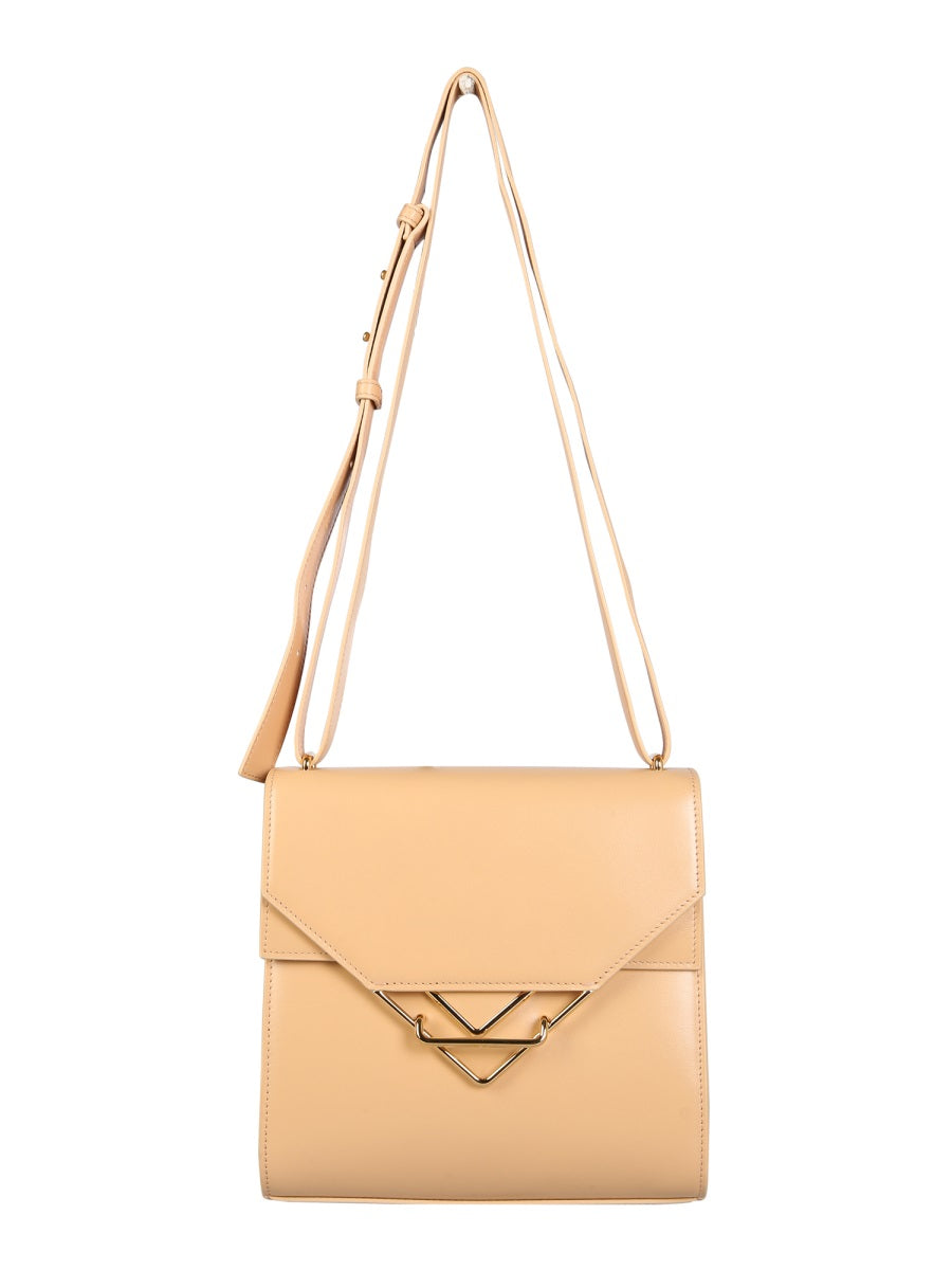 Sleek Leather Clip Bag with Removable Strap
