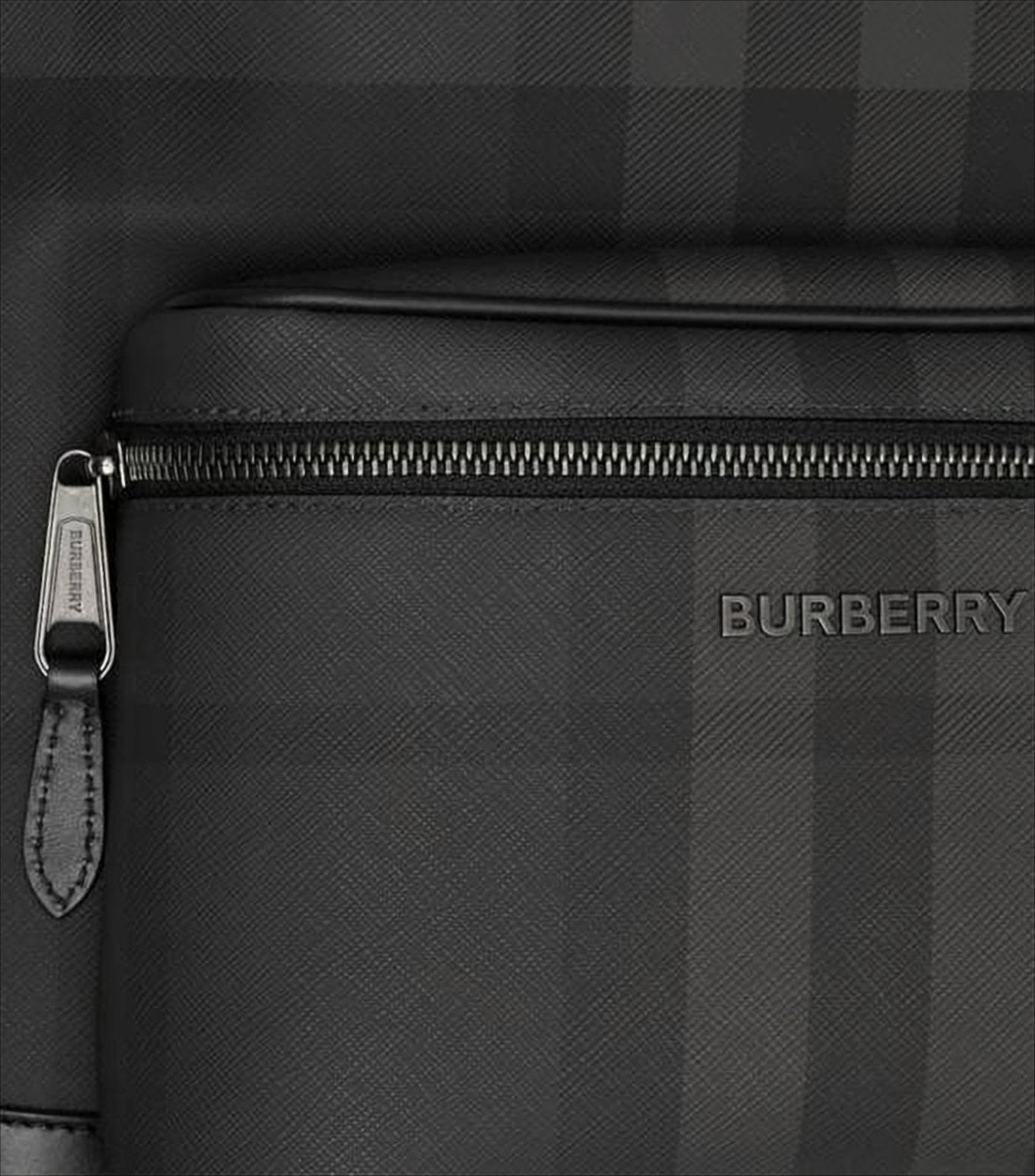 Black Checkered Design Burberry Backpack