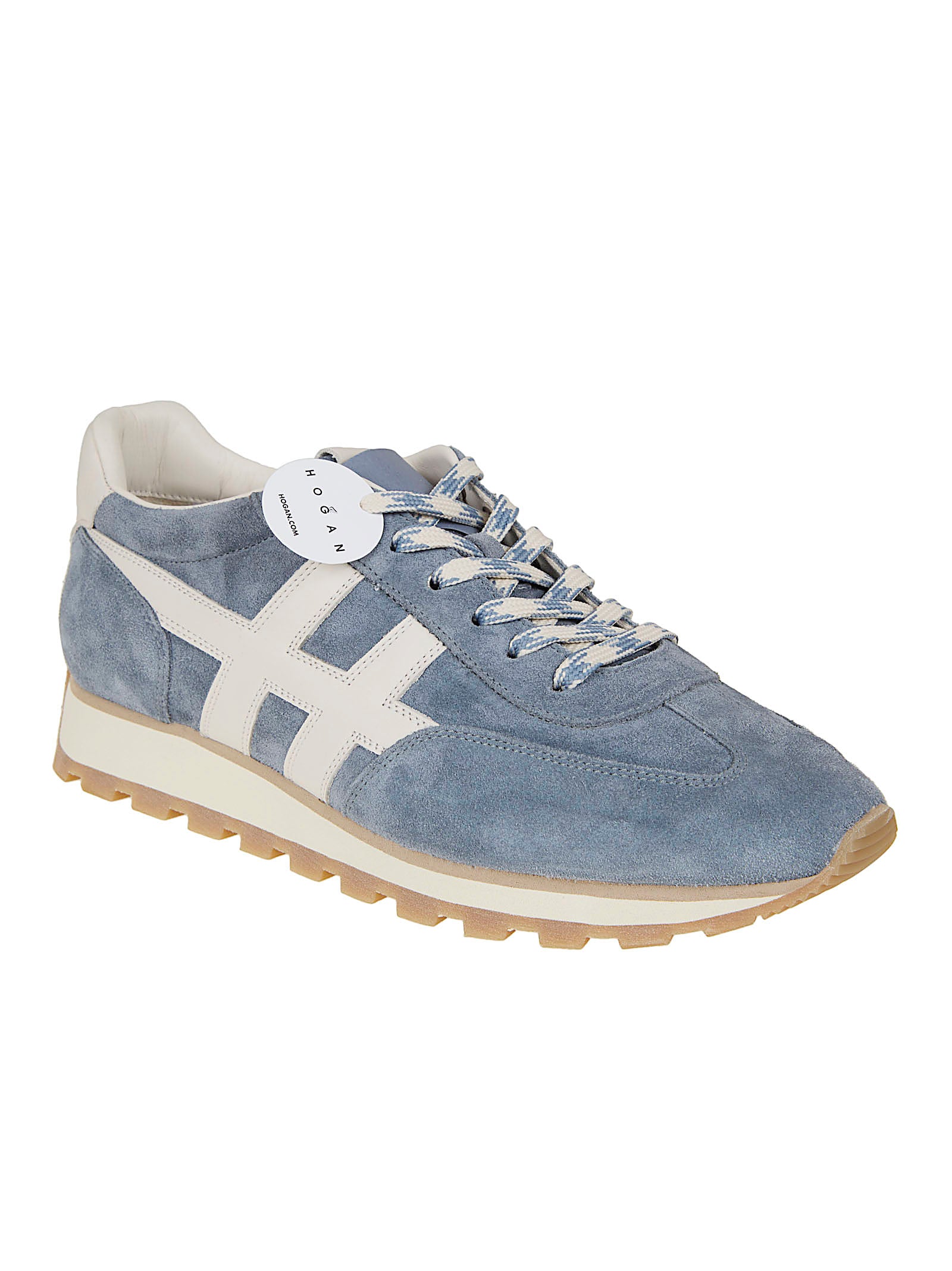 Grey Calfskin Sneakers with Cushioned Tongue