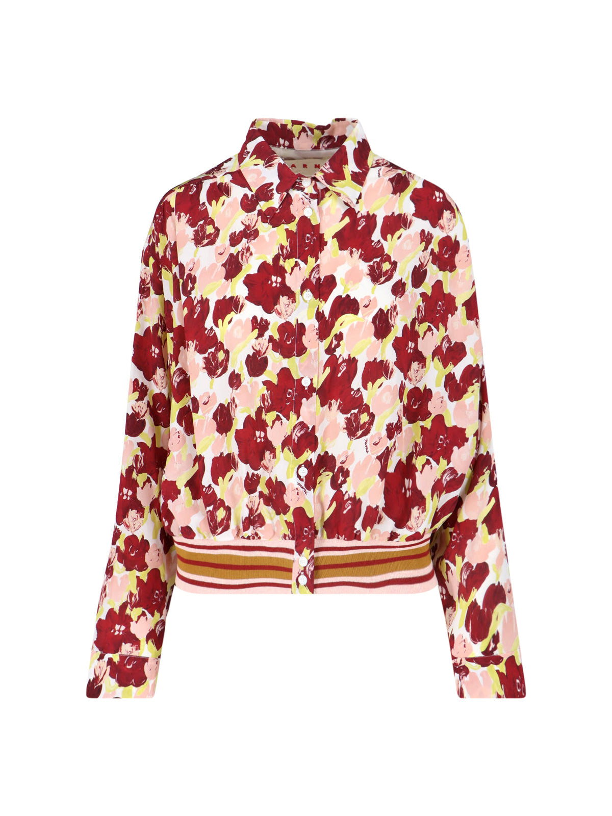 Multicolor Floral Pattern Silk Shirt