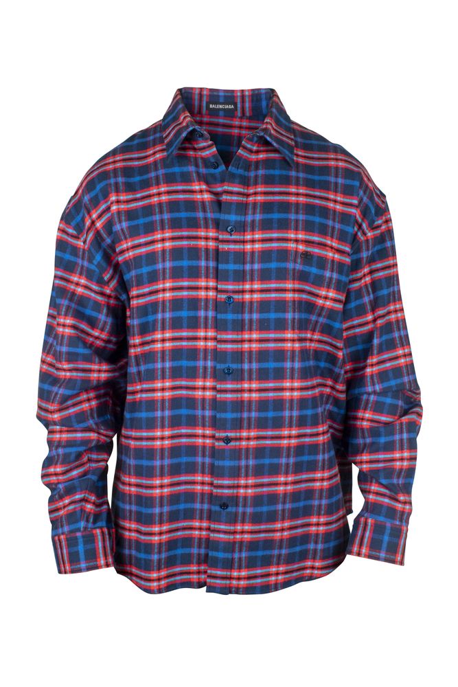 Red And Blue Checkered Cotton Shirt