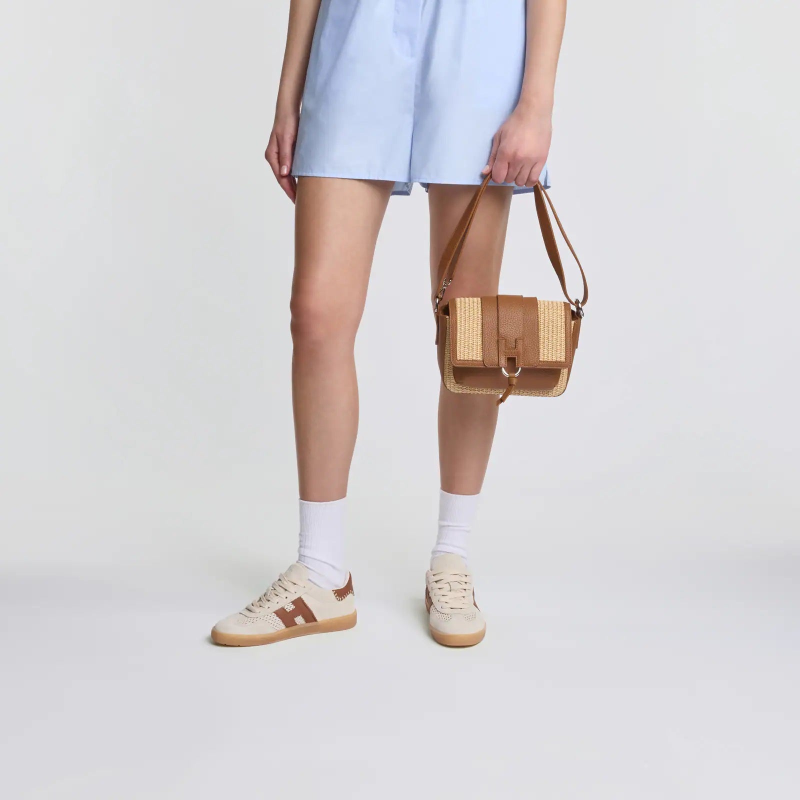 Beige Brown Cool Allacciato Forature Sneakers