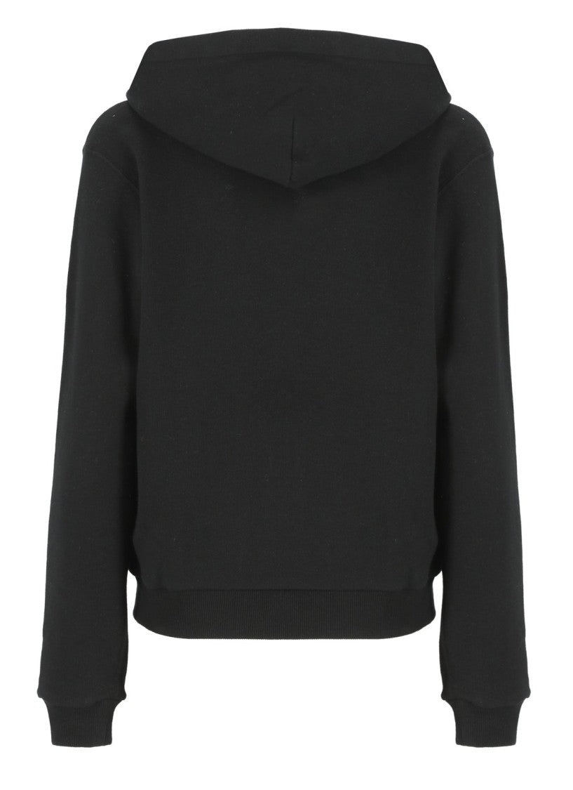 Zip-Up Black Hoodie with Drawstring Hood